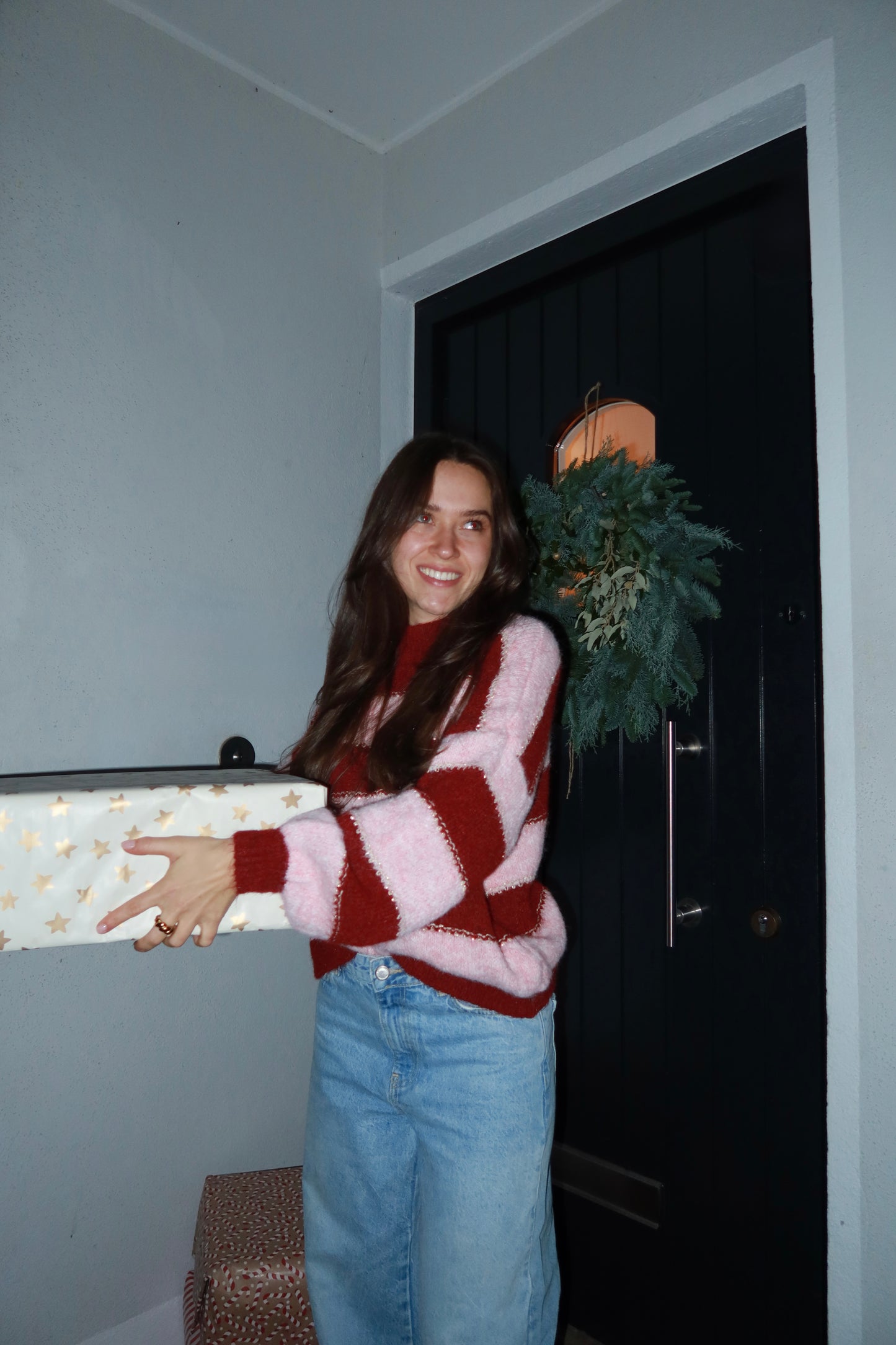 Pullover stripe glitter