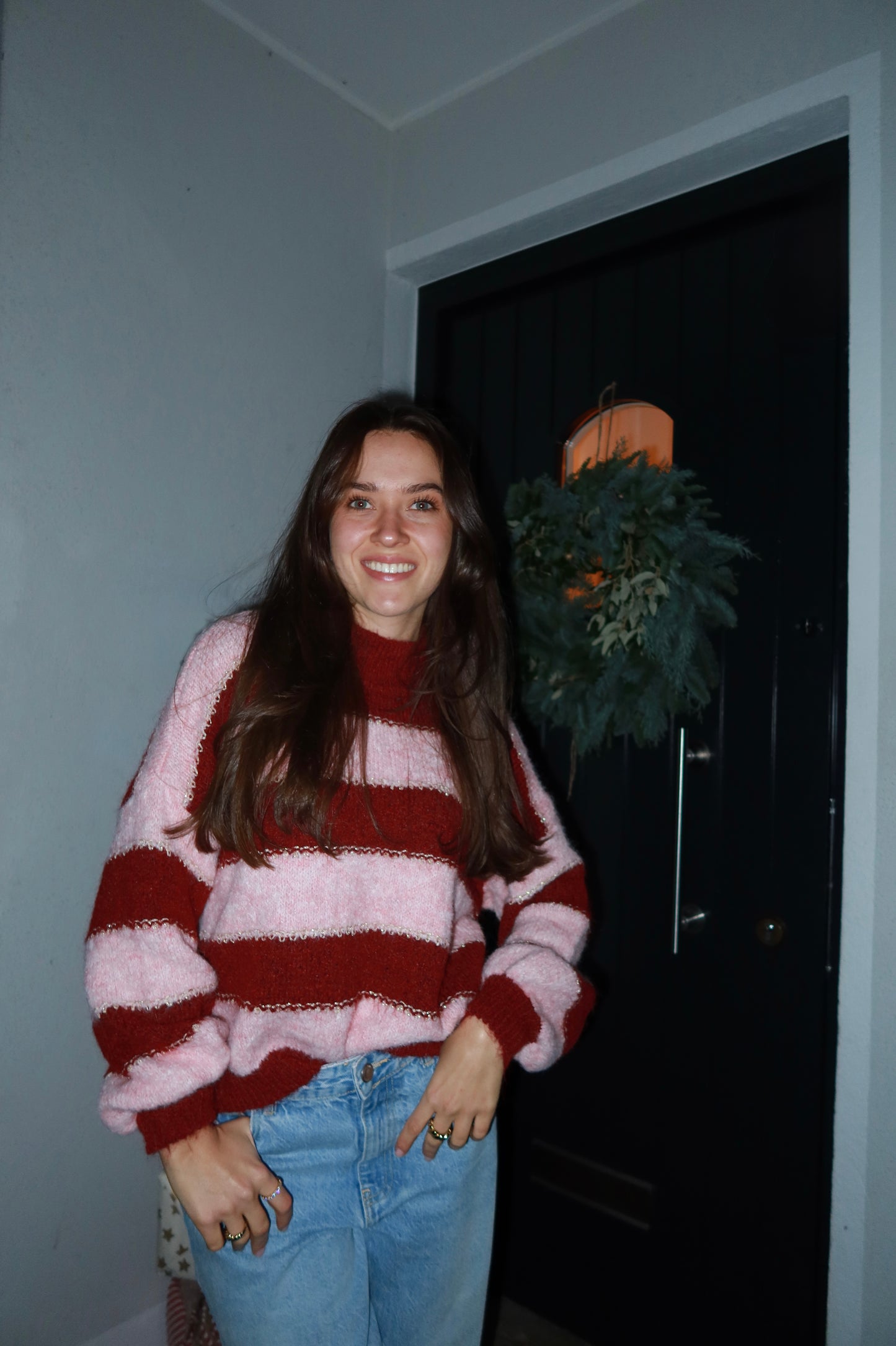 Pullover stripe glitter