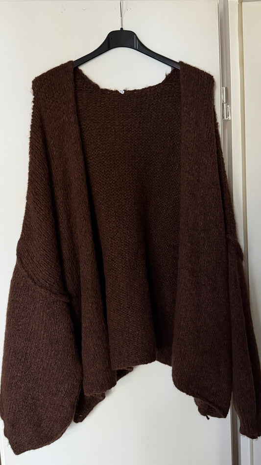 Cardigan oversized braun