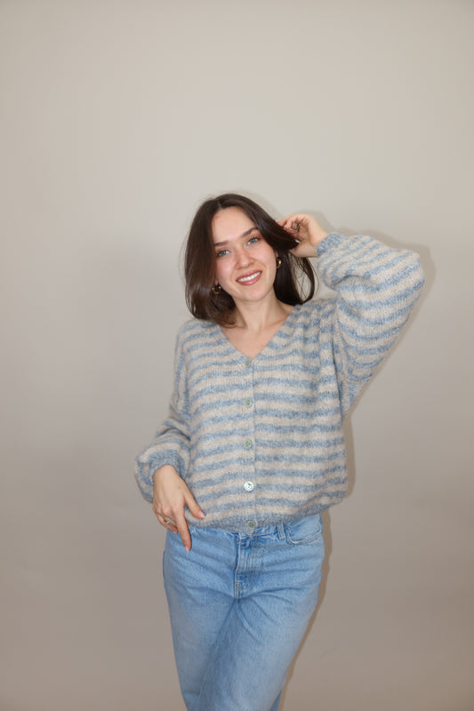 Cardigan Stripe grey