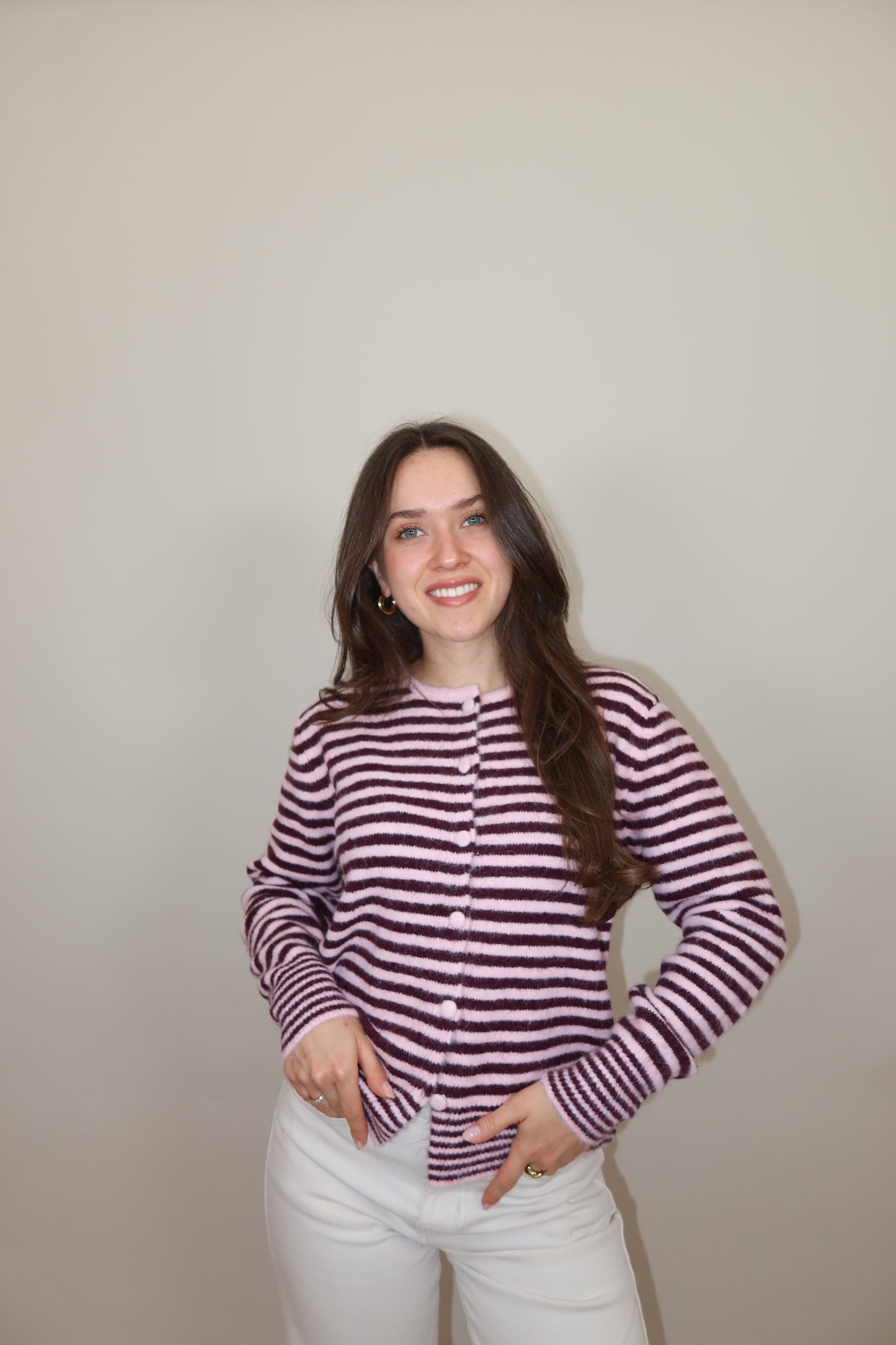 Stripe Cardigan soft und Dreiecksschal