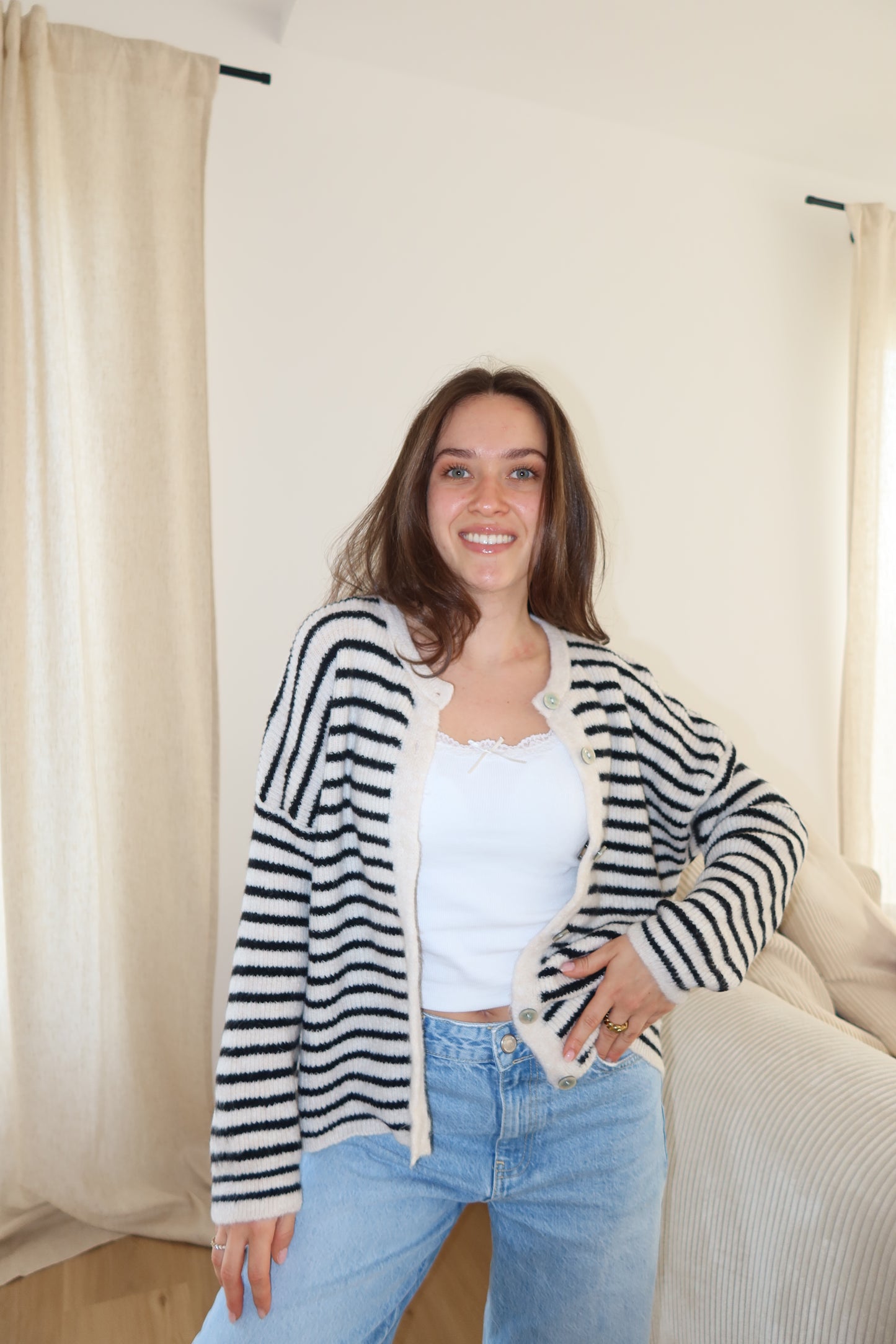 Cardigan Stripe • schwarz