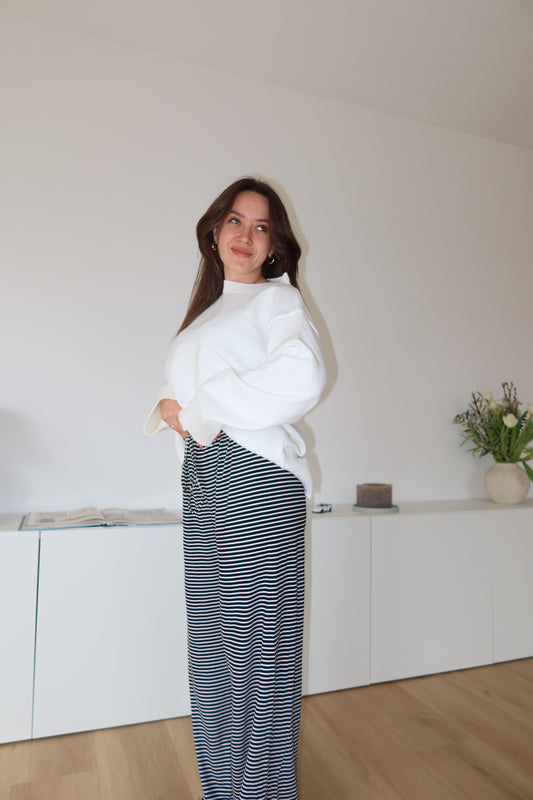 Gestreifte Hose - Black