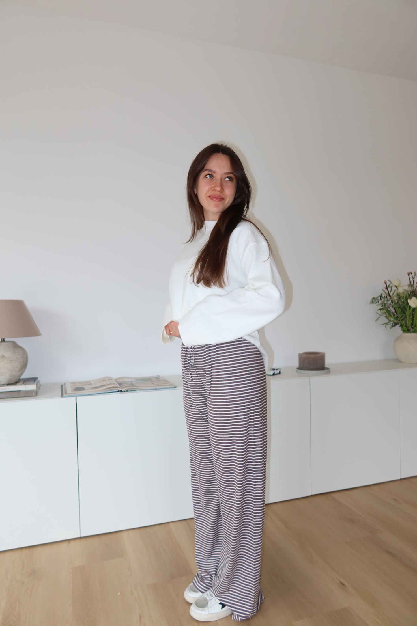 Gestreifte Hose - Brown