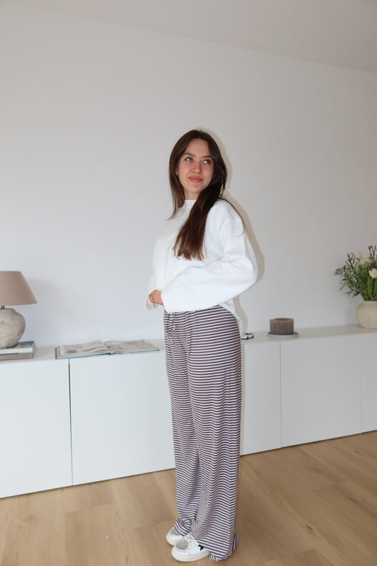 Gestreifte Hose - Brown