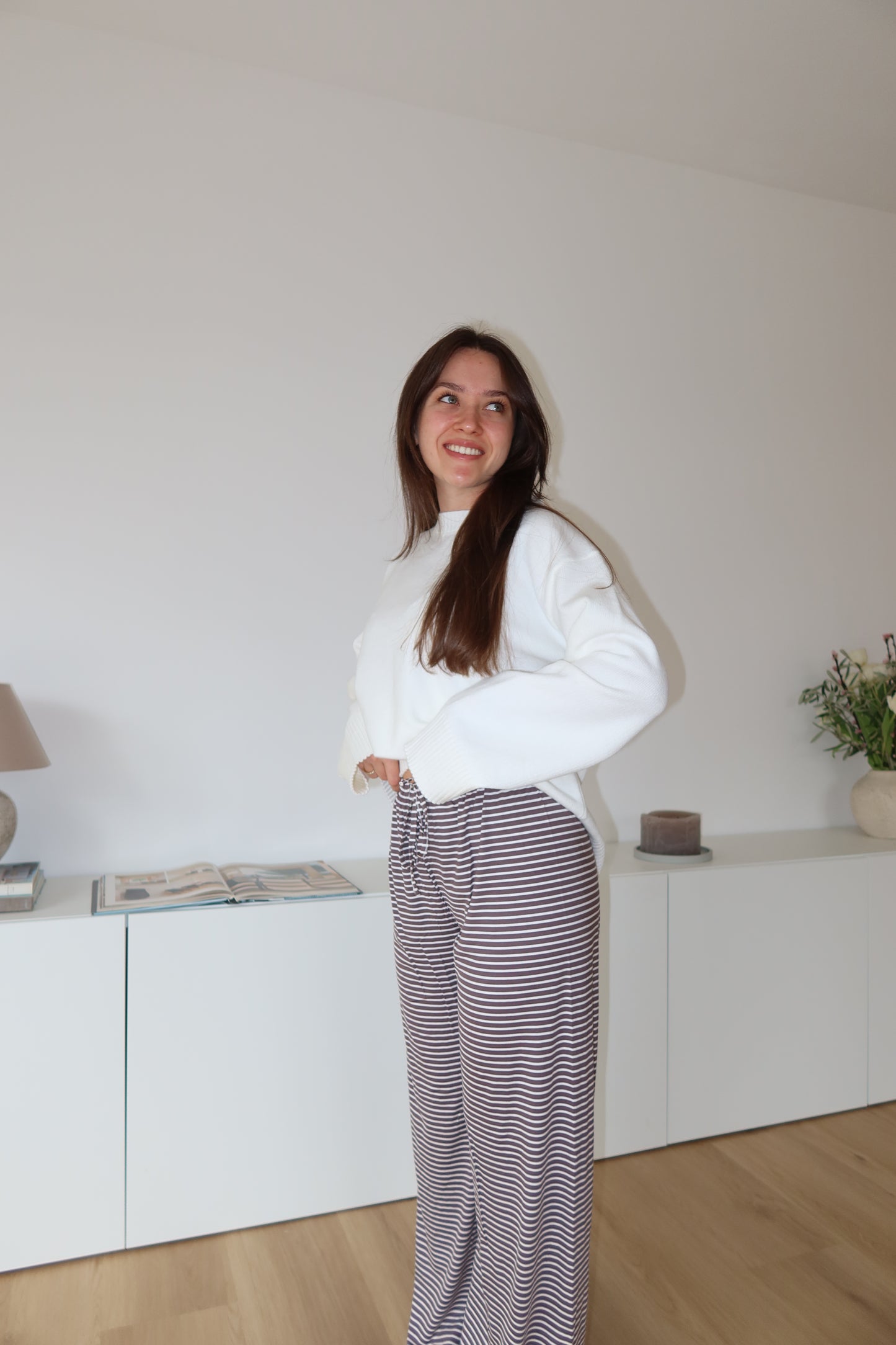 Gestreifte Hose - Brown