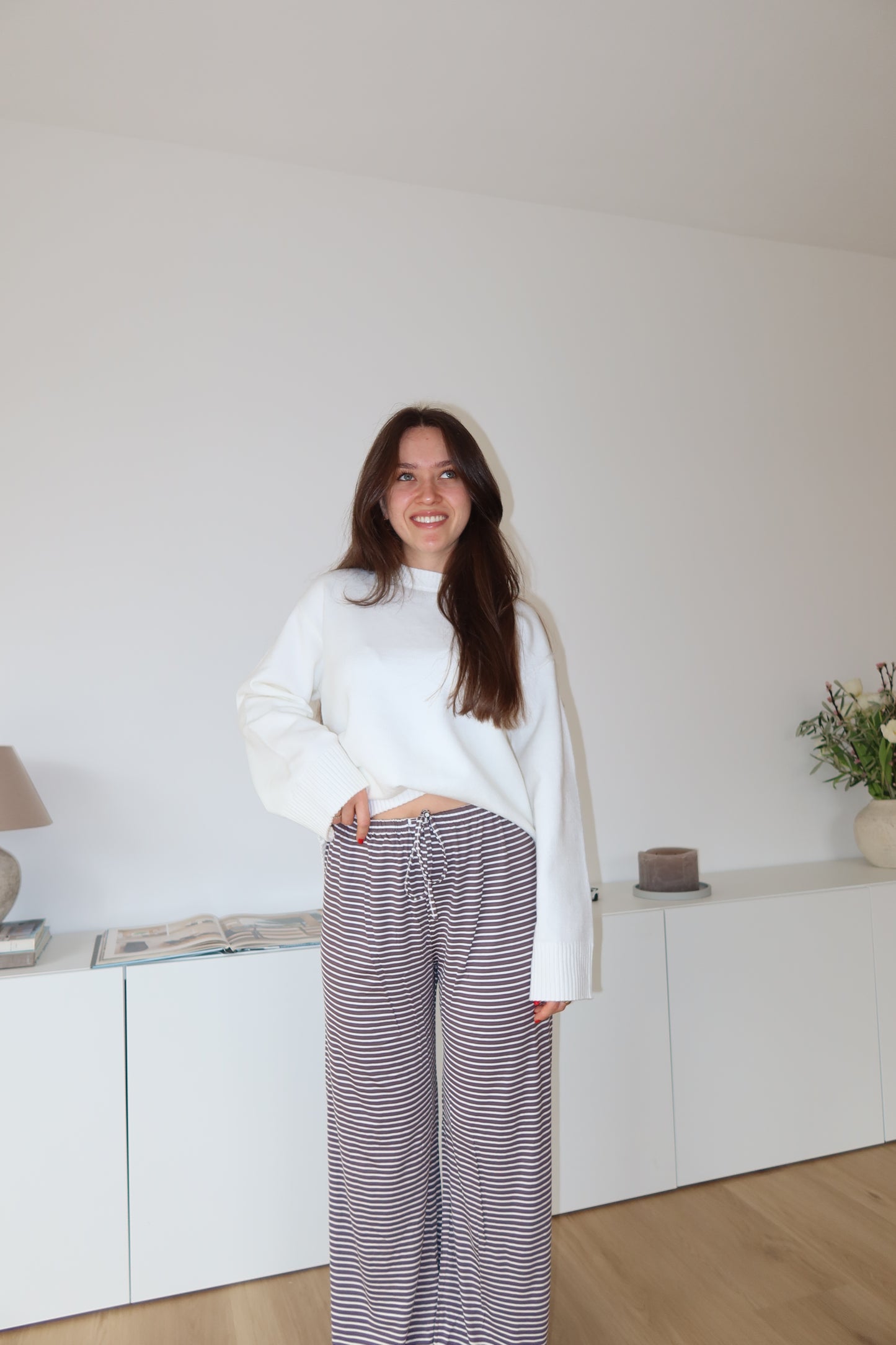 Gestreifte Hose - Brown