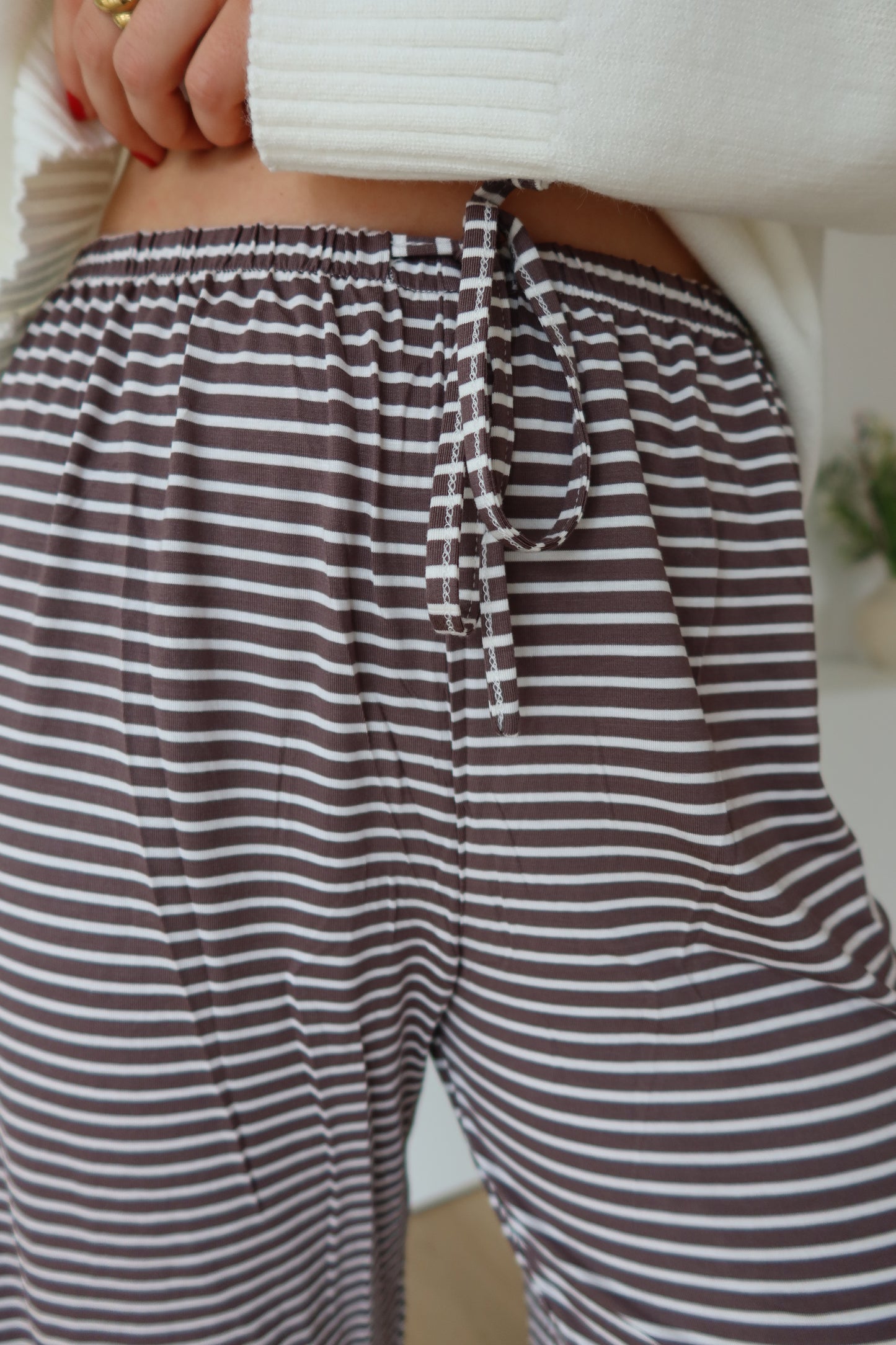 Gestreifte Hose - Brown