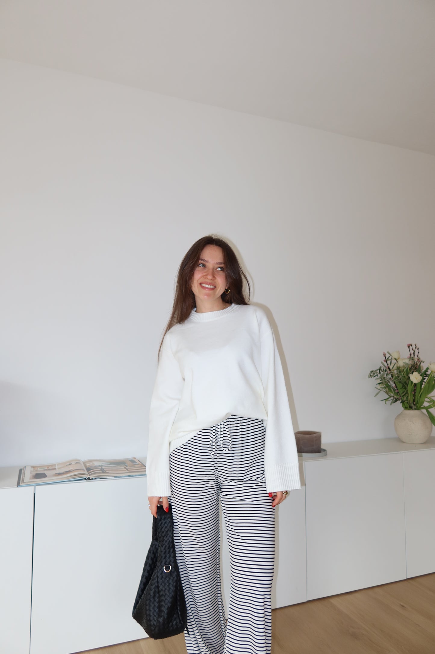 Gestreifte Hose - White