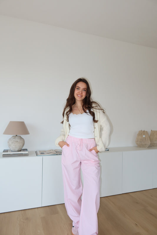 Gestreifte Hose - Pink