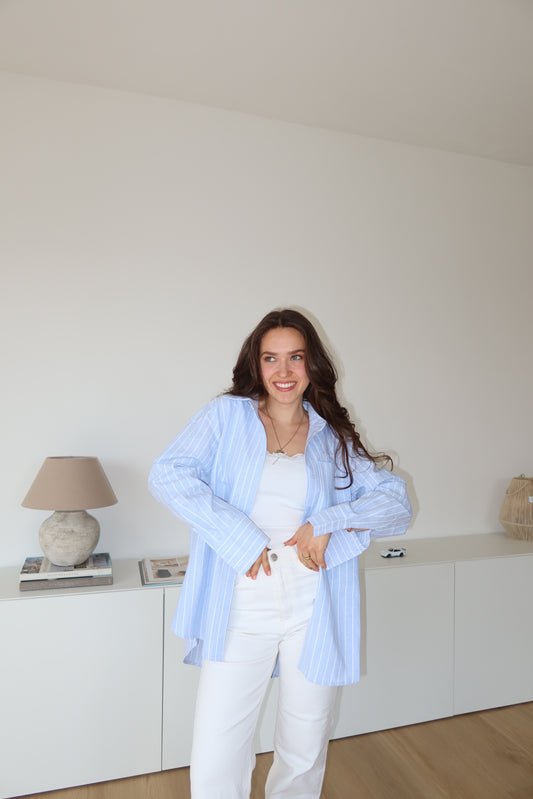 Striped Hemd - Light-Blue