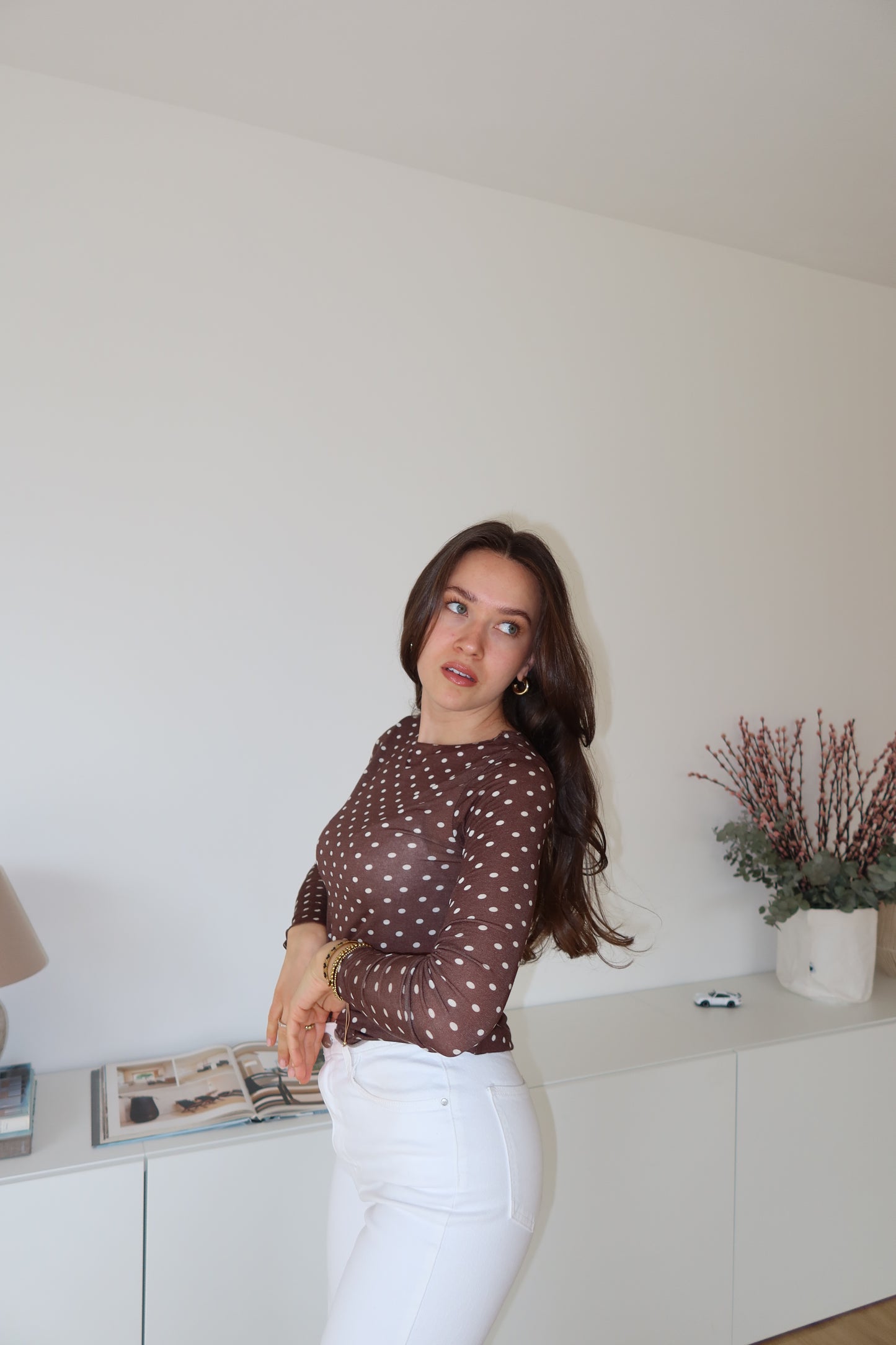 Dots Longsleeve - Brown