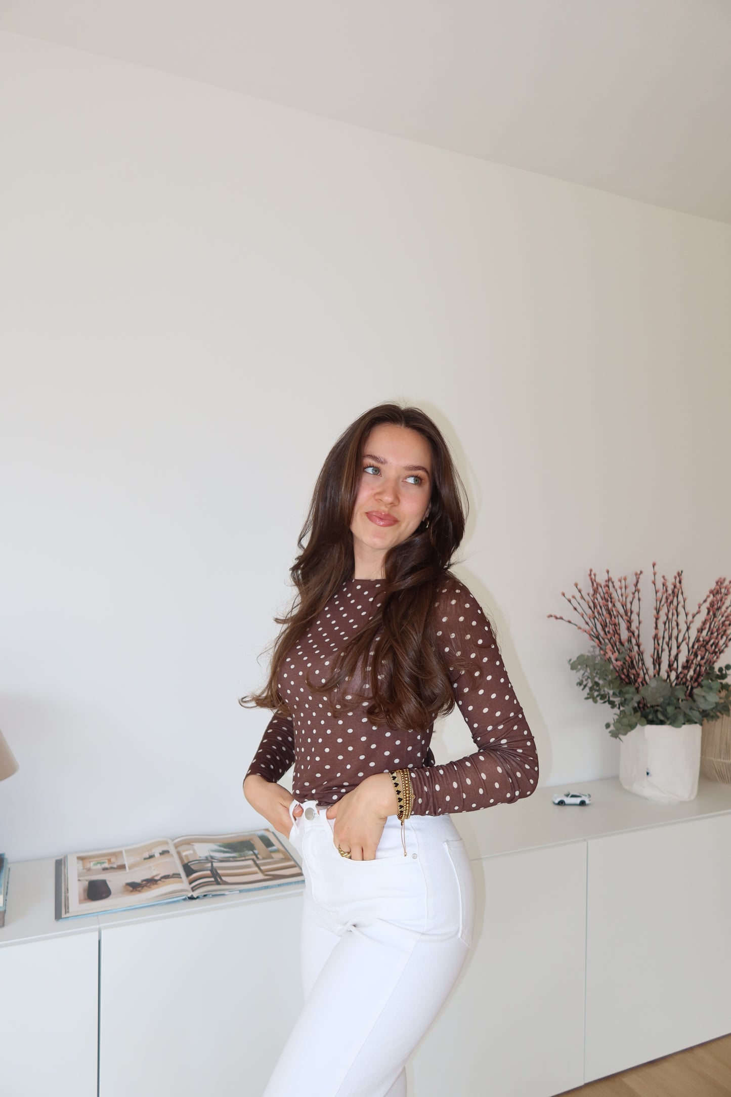 Dots Longsleeve - Brown