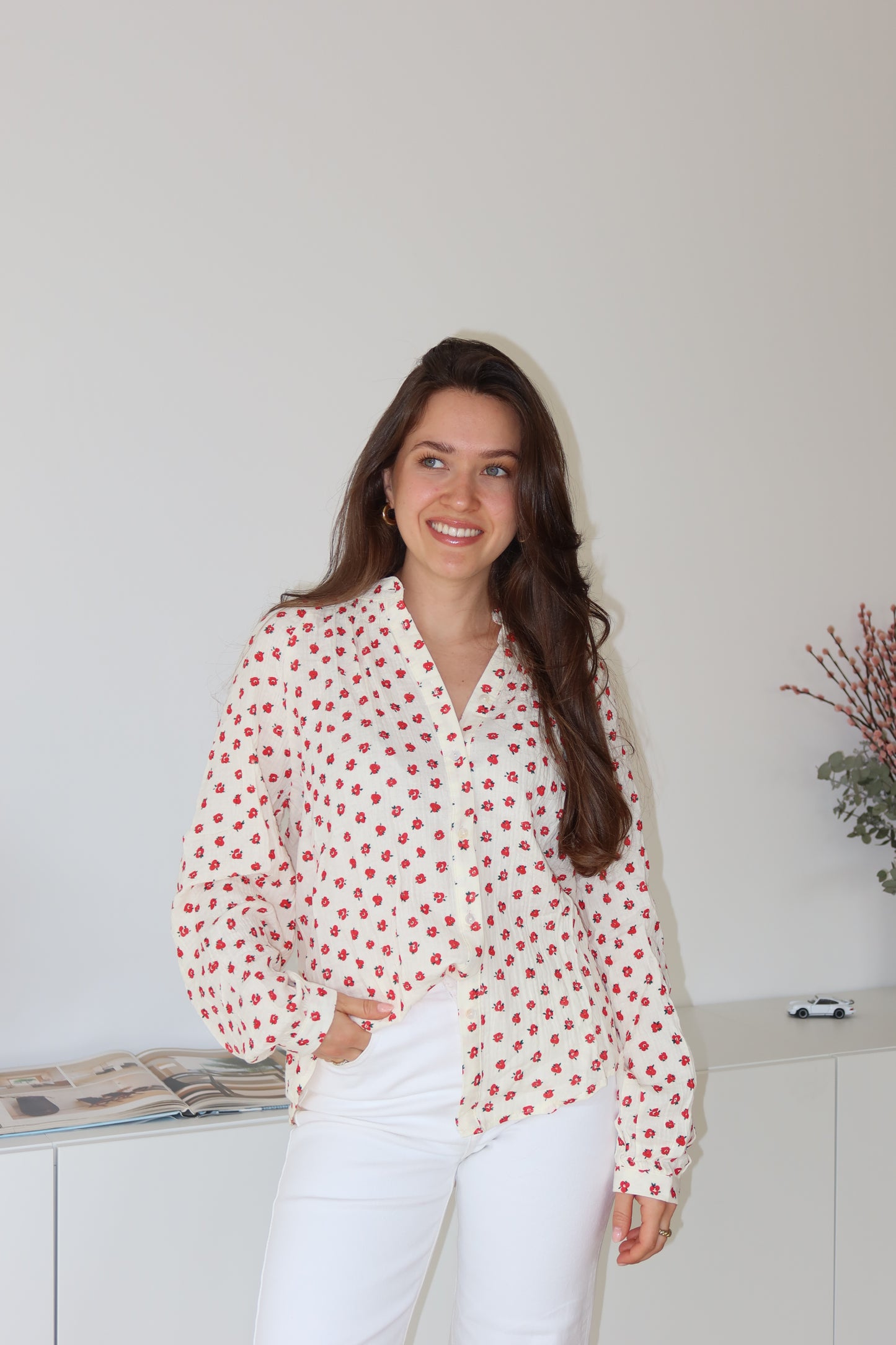 Musselinbluse Flowers