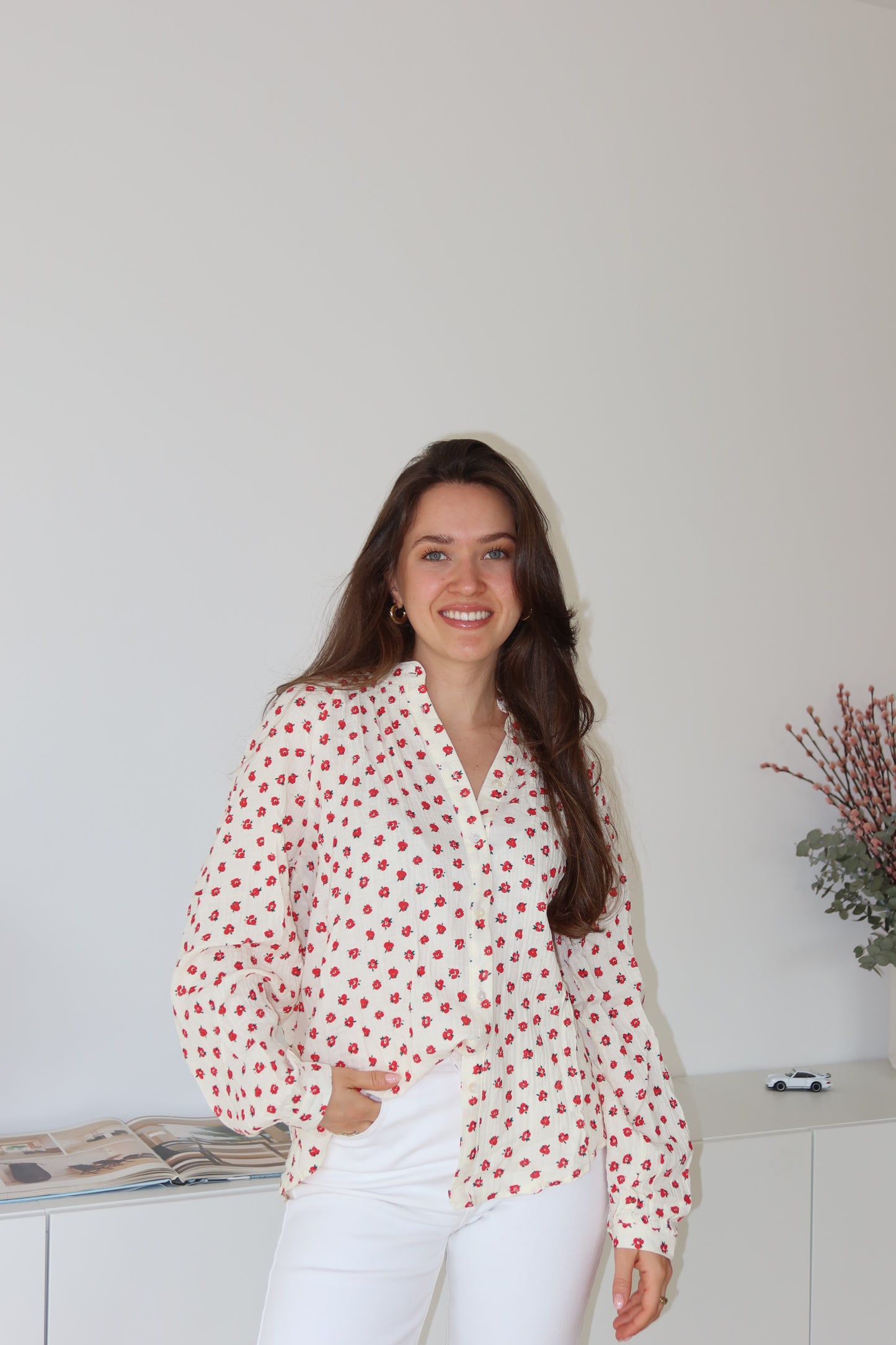 Musselinbluse Flowers