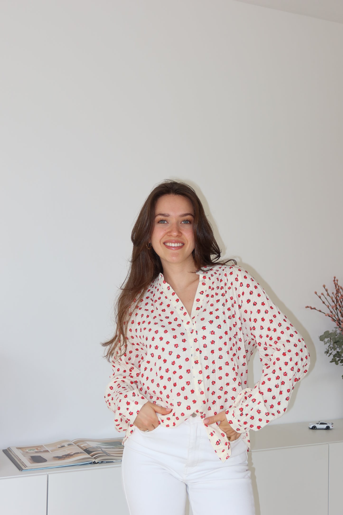 Musselinbluse Flowers