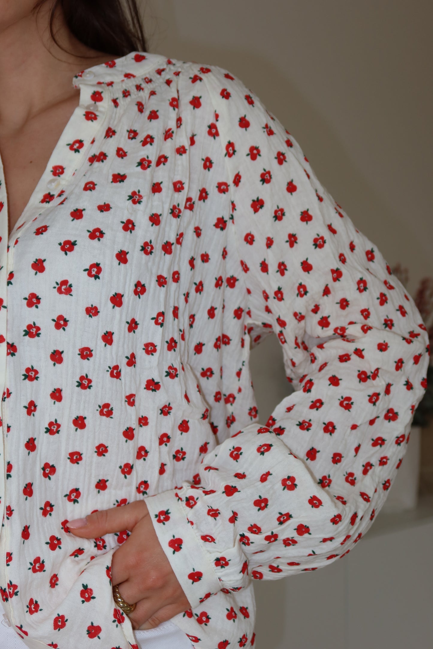 Musselinbluse Flowers