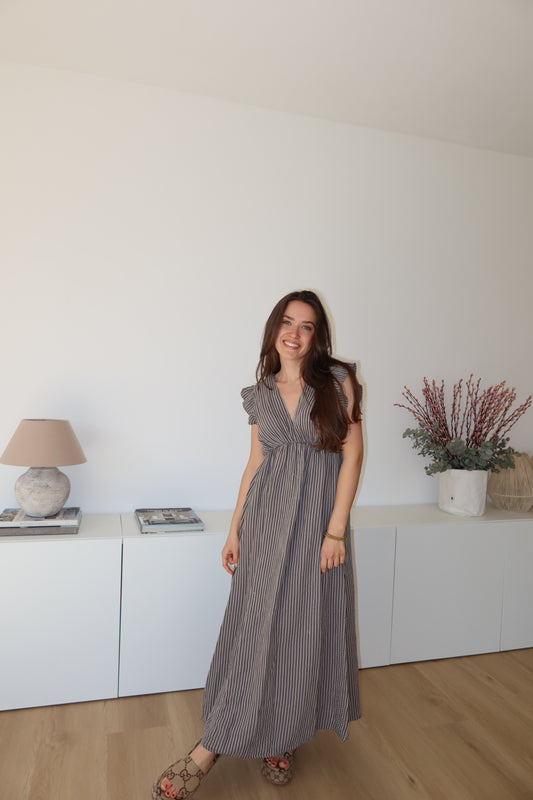 Musselin Maxikleid - Brown