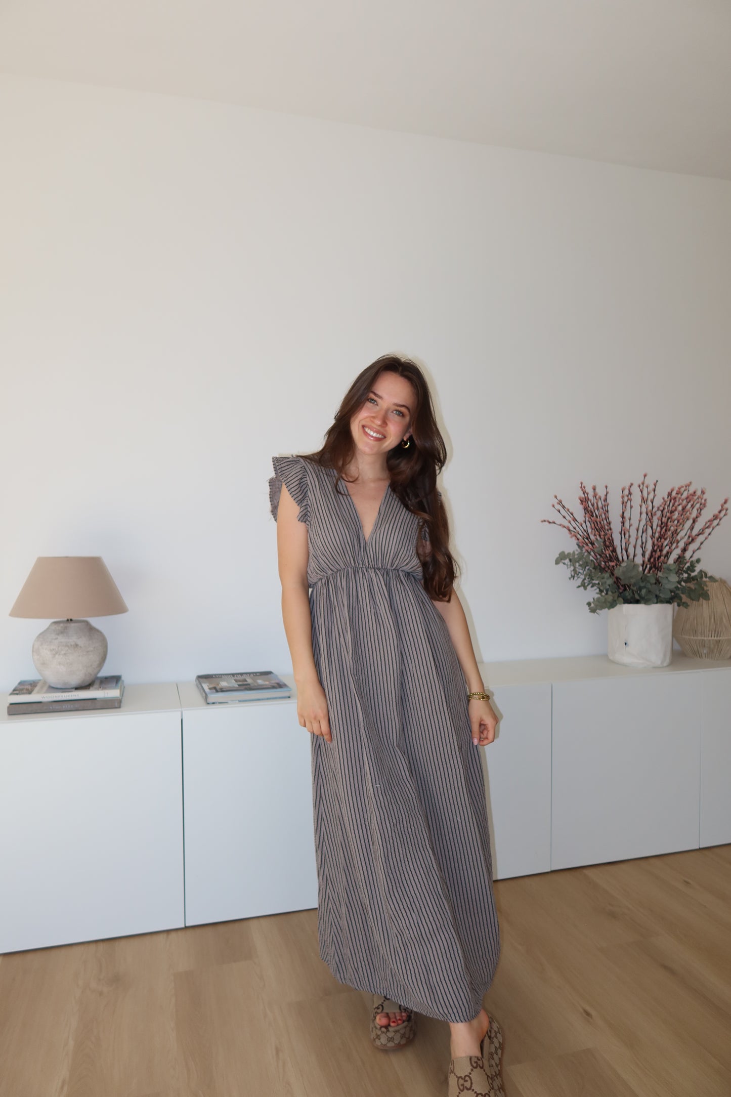 Musselin Maxikleid - Brown