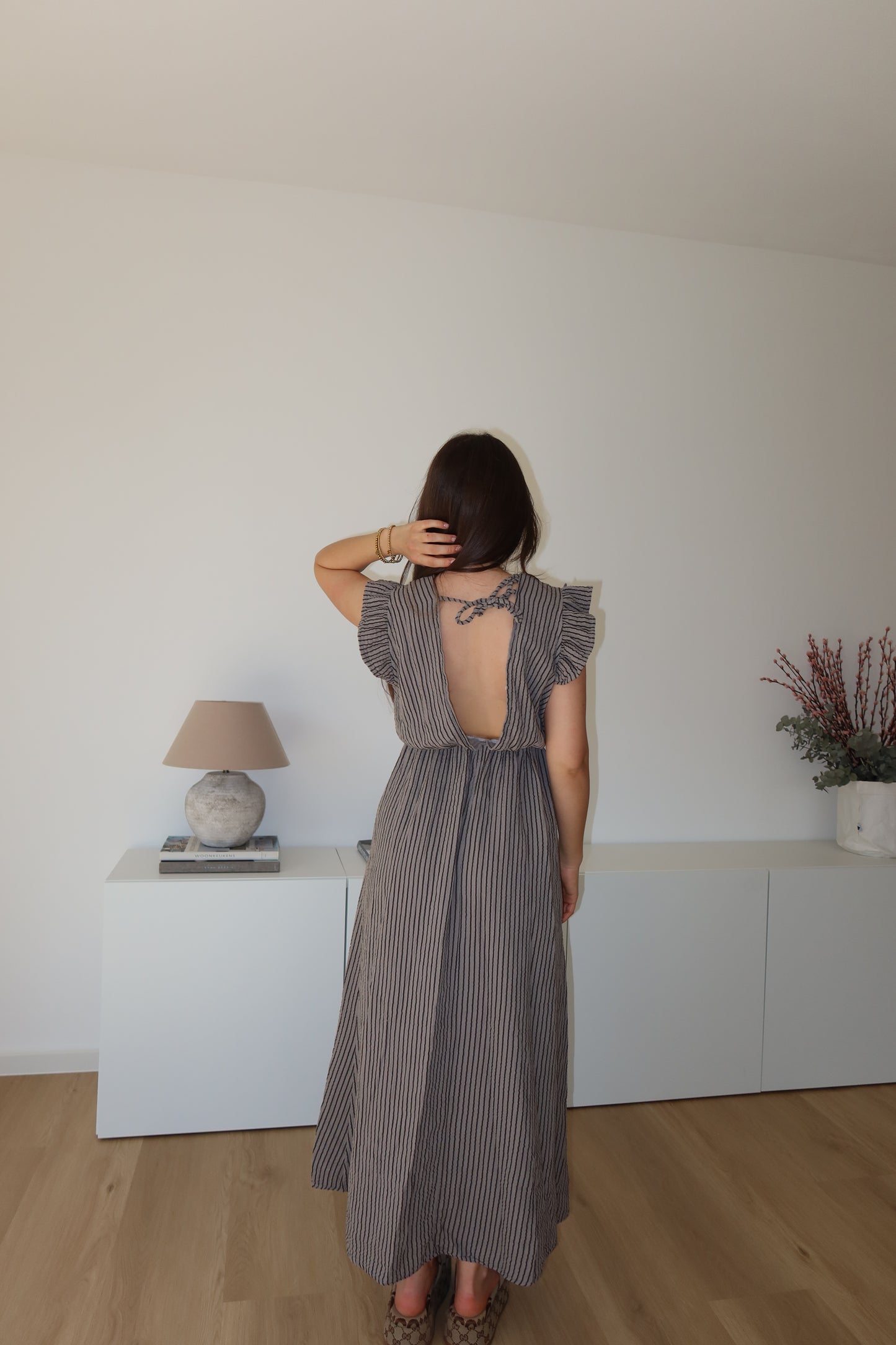 Musselin Maxikleid - Brown