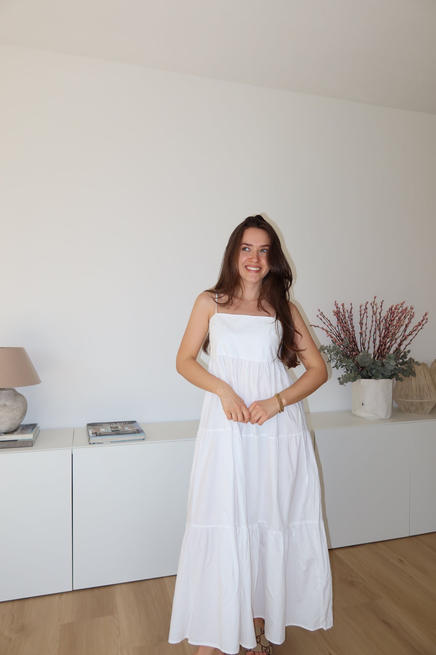 MaxiKleid cotton - white