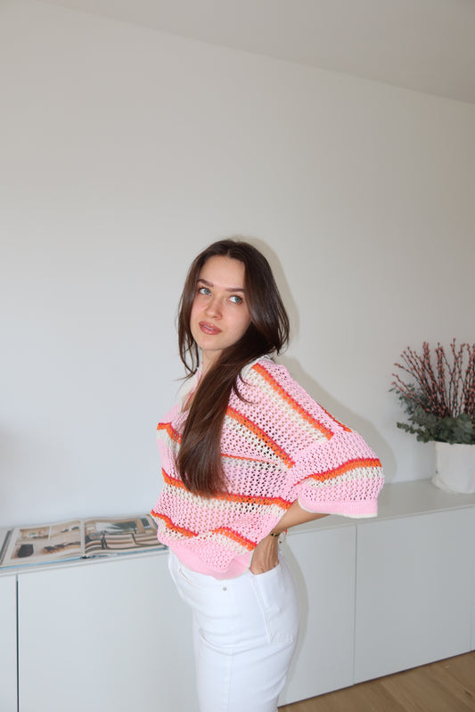 striped knit polo shirt - Blossom