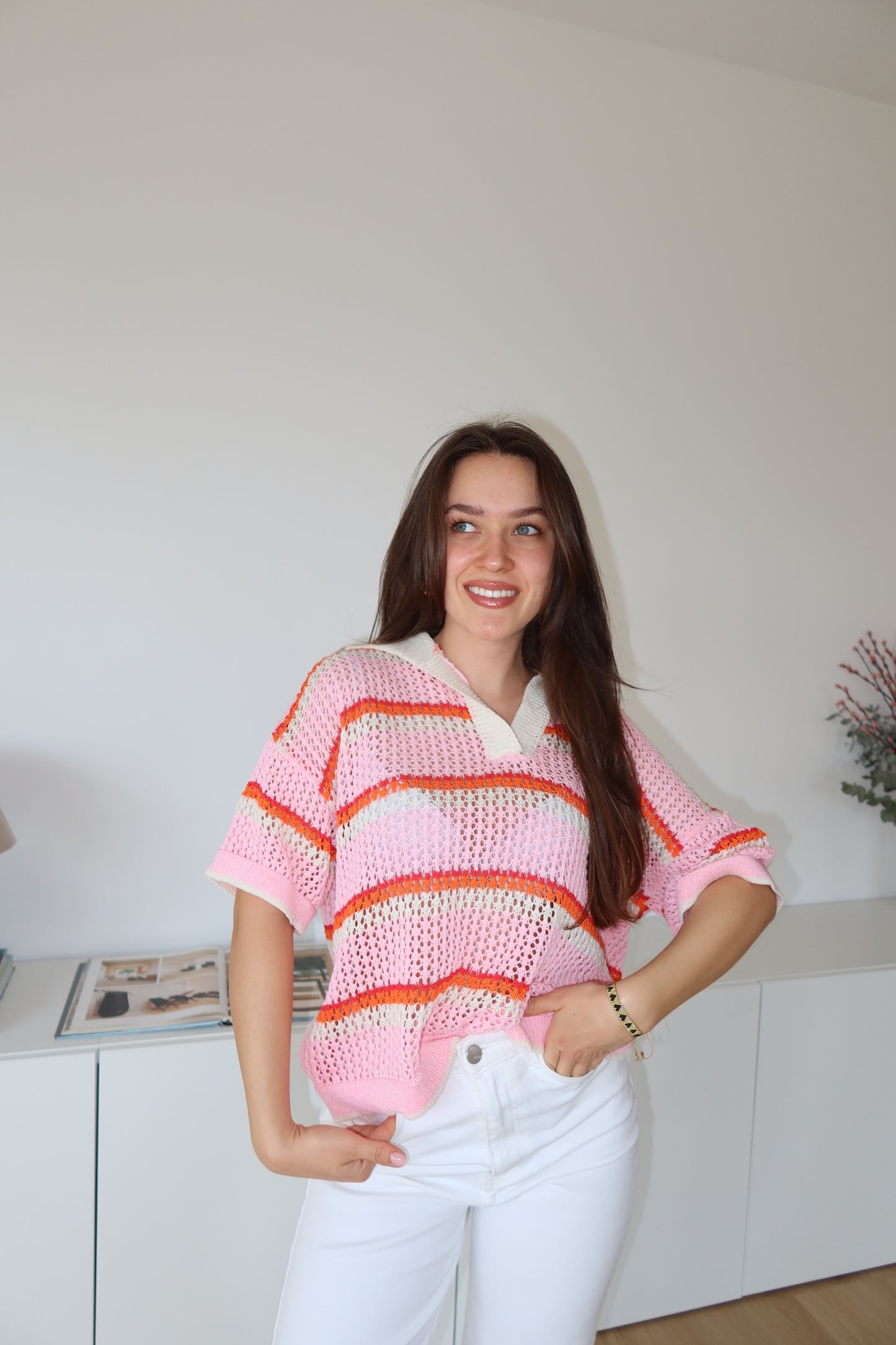 striped knit polo shirt - Blossom