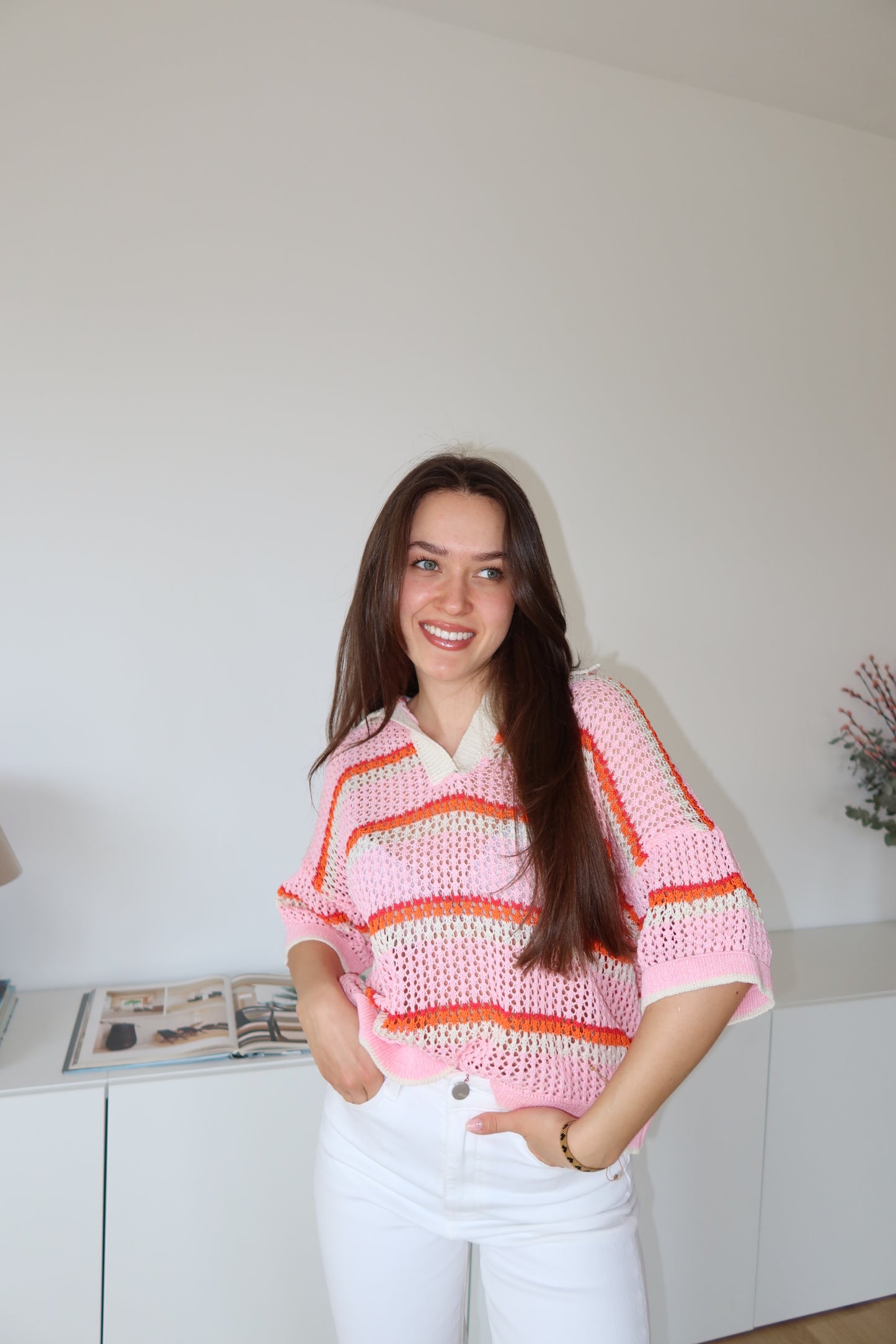 striped knit polo shirt - Blossom