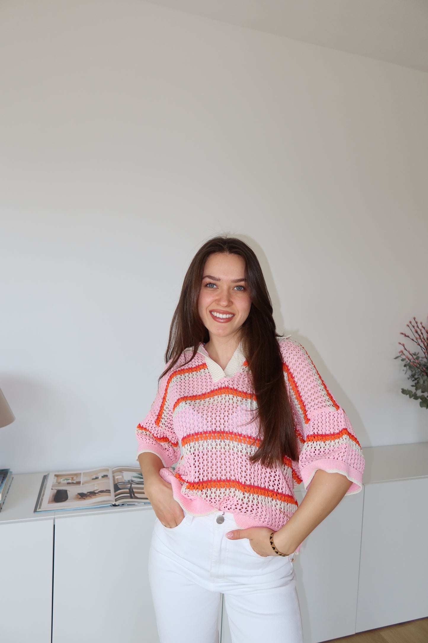 striped knit polo shirt - Blossom