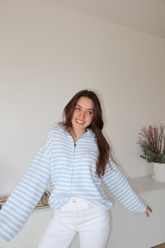 Zip-Cardigan • Blue