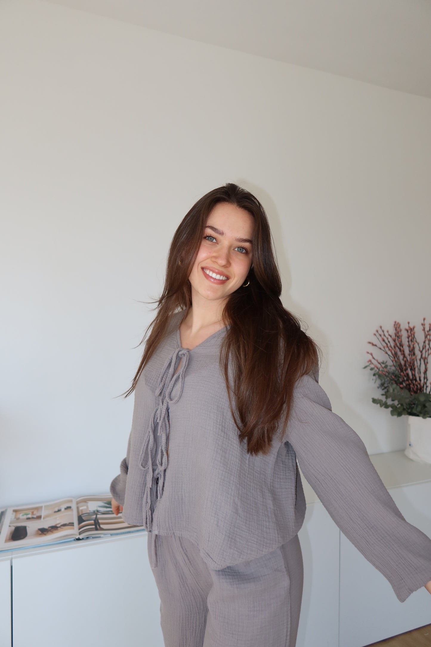 Musselin Bluse - Taupe