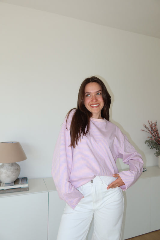 Striped Longsleeve - Blossom/lavender