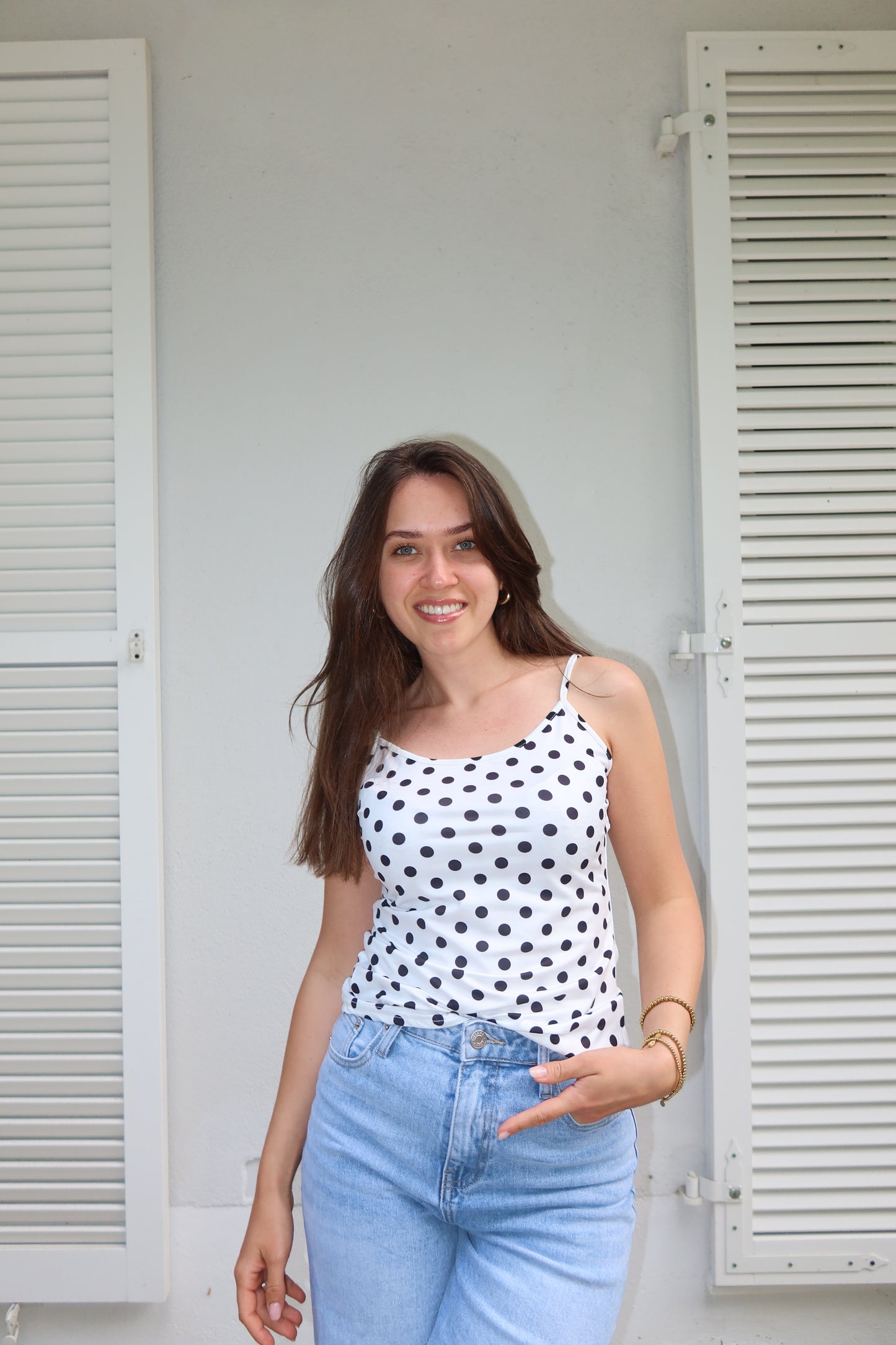 Top Polka Dot •White