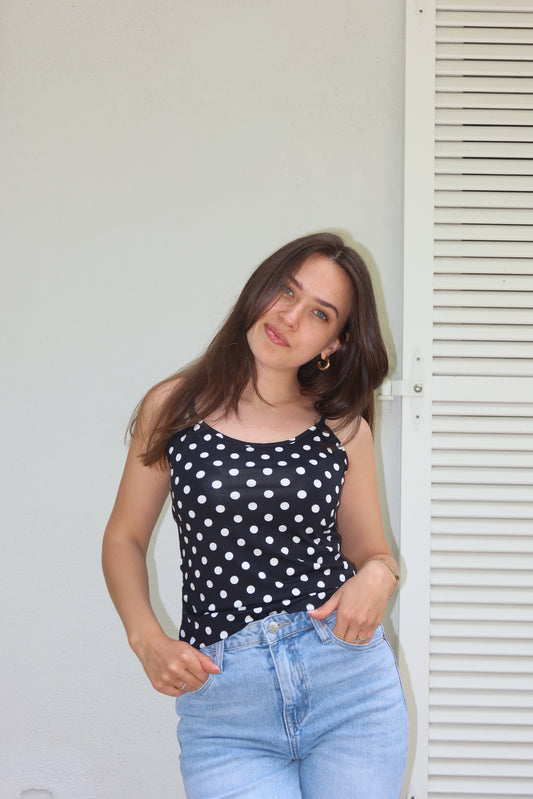 Top Polka Dot • Black
