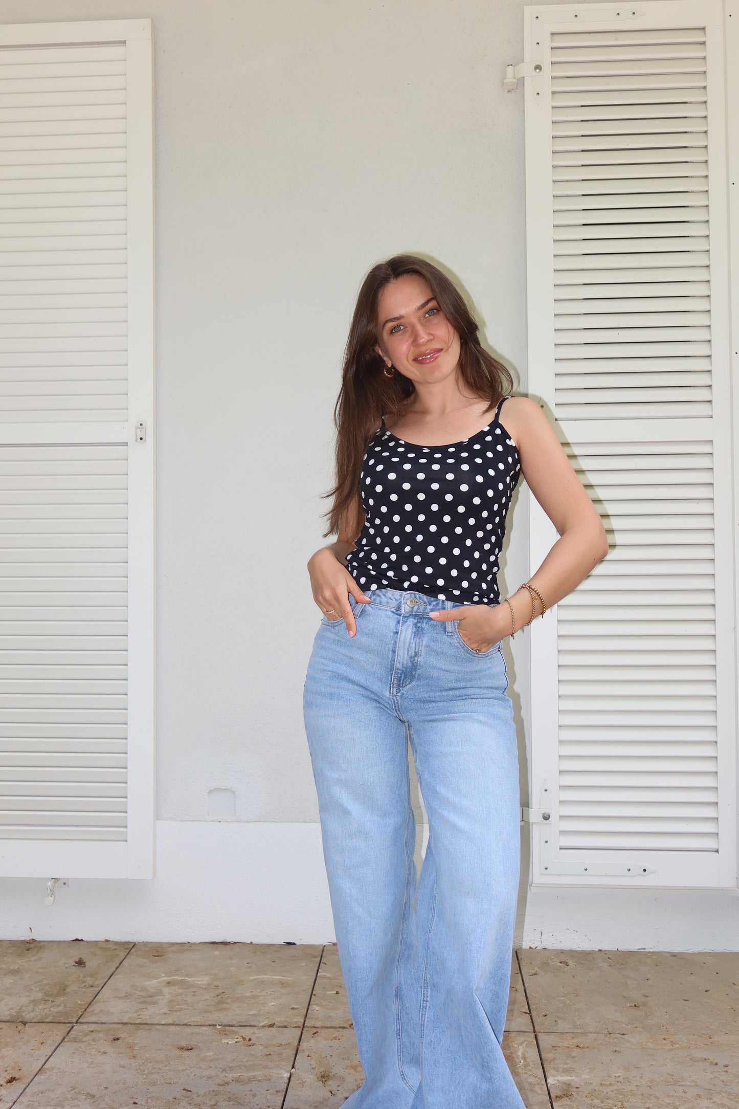Top Polka Dot • Black