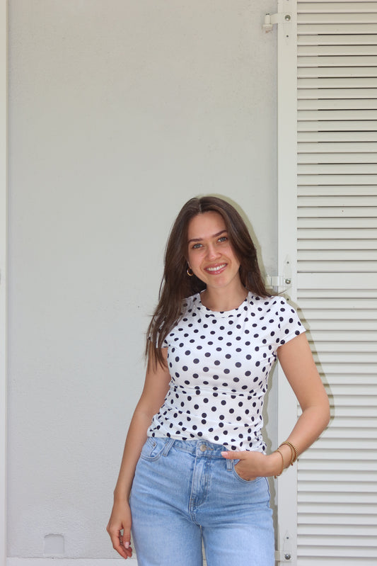t-shirt Polka Dot •White