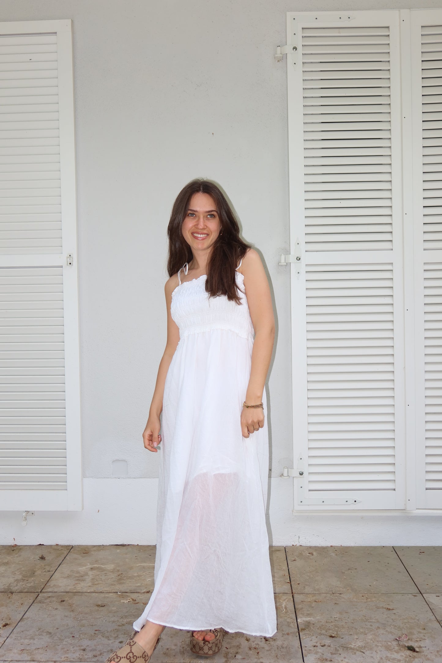 Maxikleid light cotton-White -SUPER SALE- VOM UMTAUSCH AUSGESCHLOSSEN-