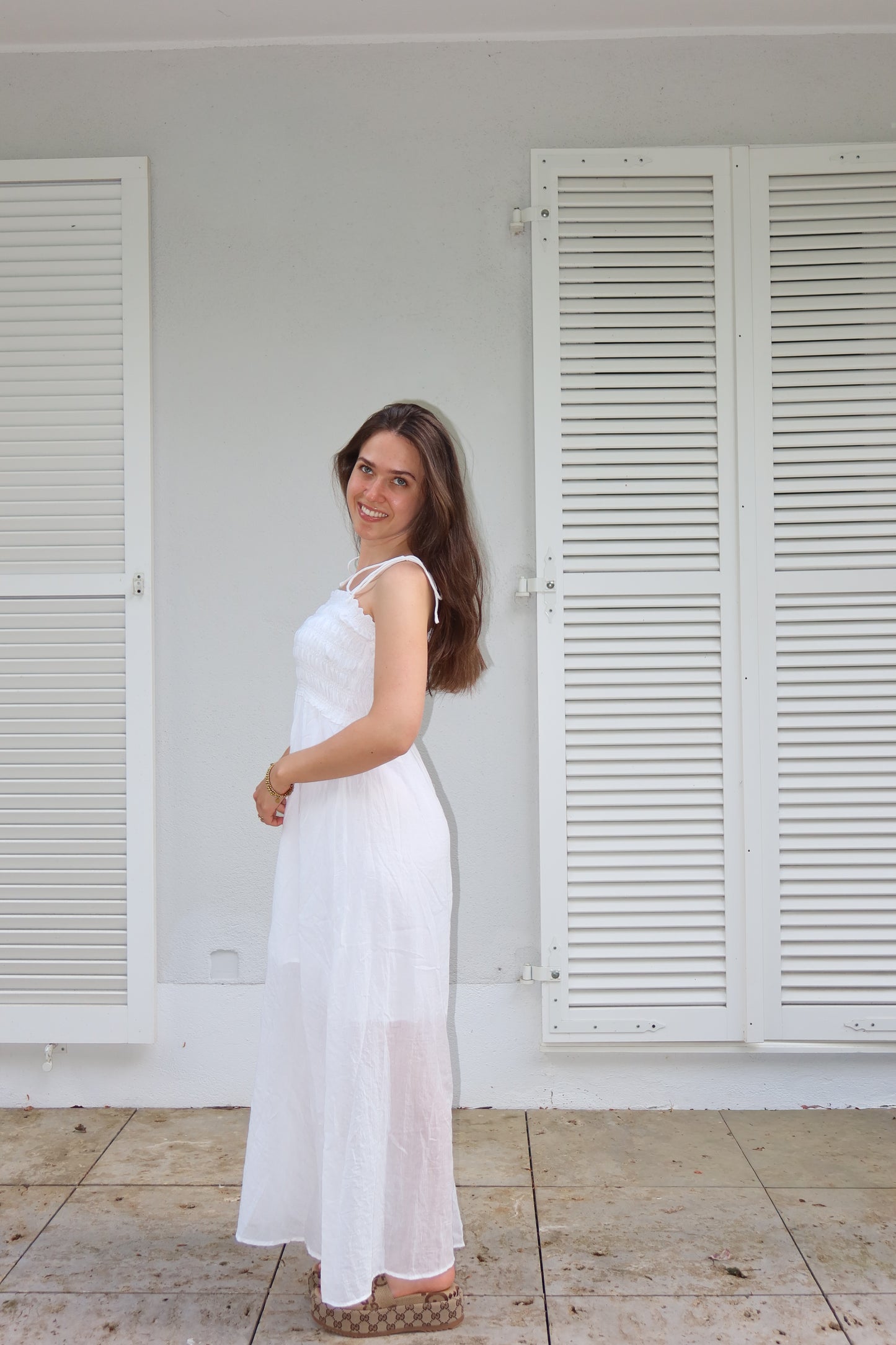 Maxikleid light cotton-White -SUPER SALE- VOM UMTAUSCH AUSGESCHLOSSEN-