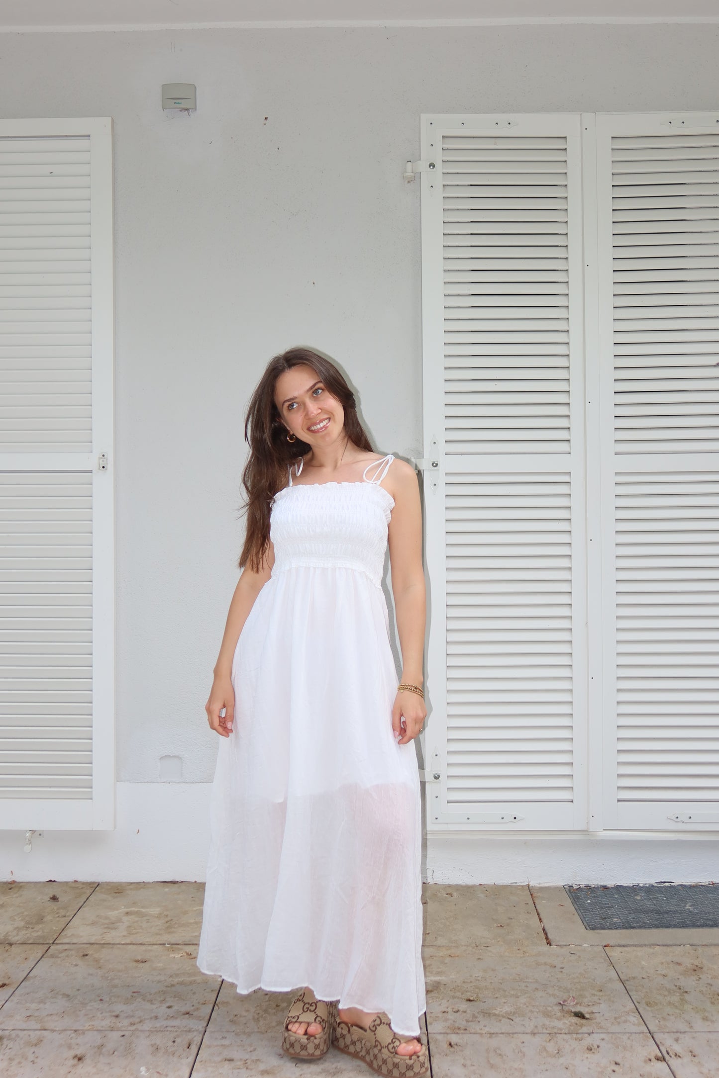 Maxikleid light cotton-White -SUPER SALE- VOM UMTAUSCH AUSGESCHLOSSEN-