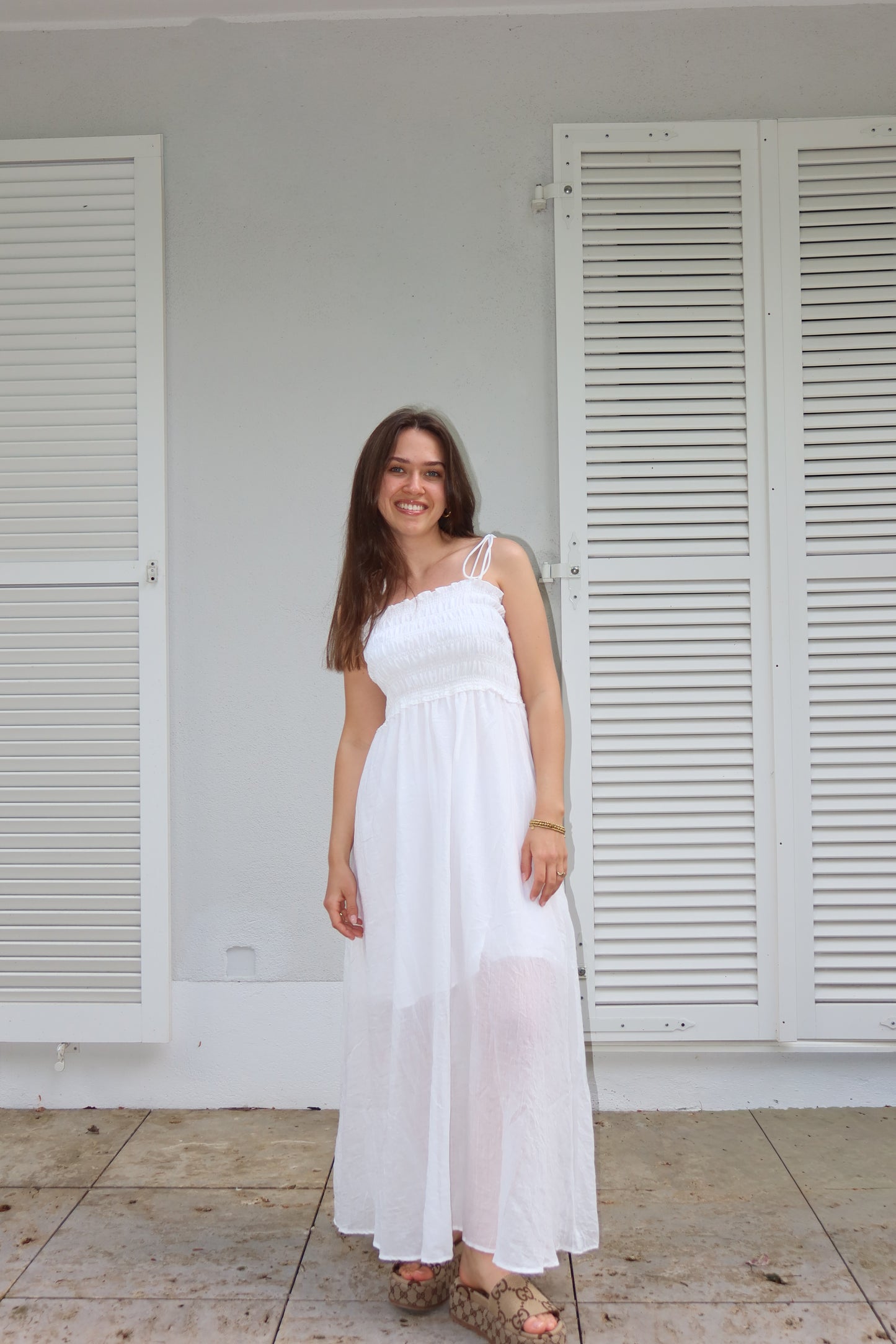 Maxikleid light cotton-White -SUPER SALE- VOM UMTAUSCH AUSGESCHLOSSEN-