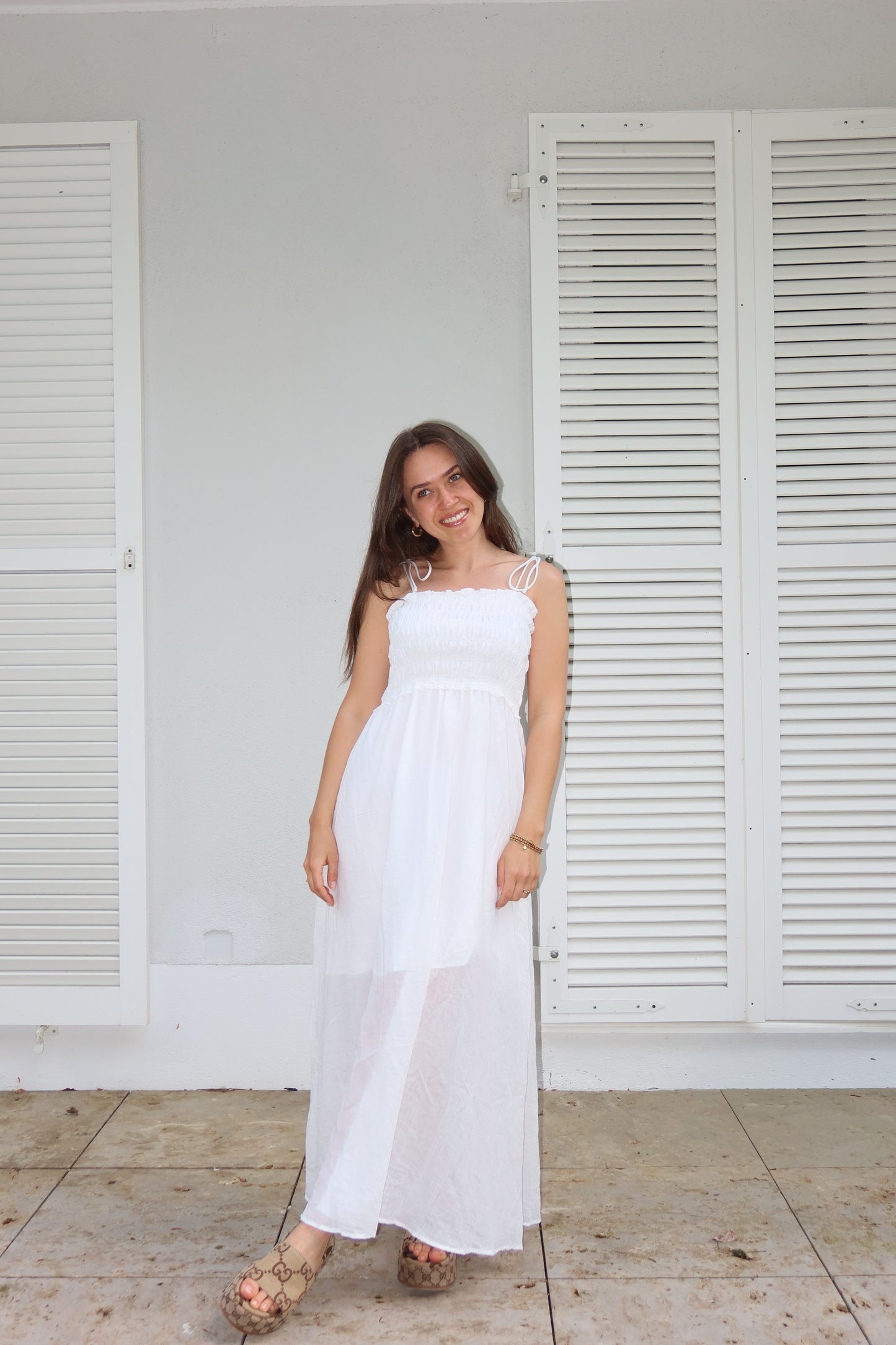 Maxikleid light cotton-White -SUPER SALE- VOM UMTAUSCH AUSGESCHLOSSEN-