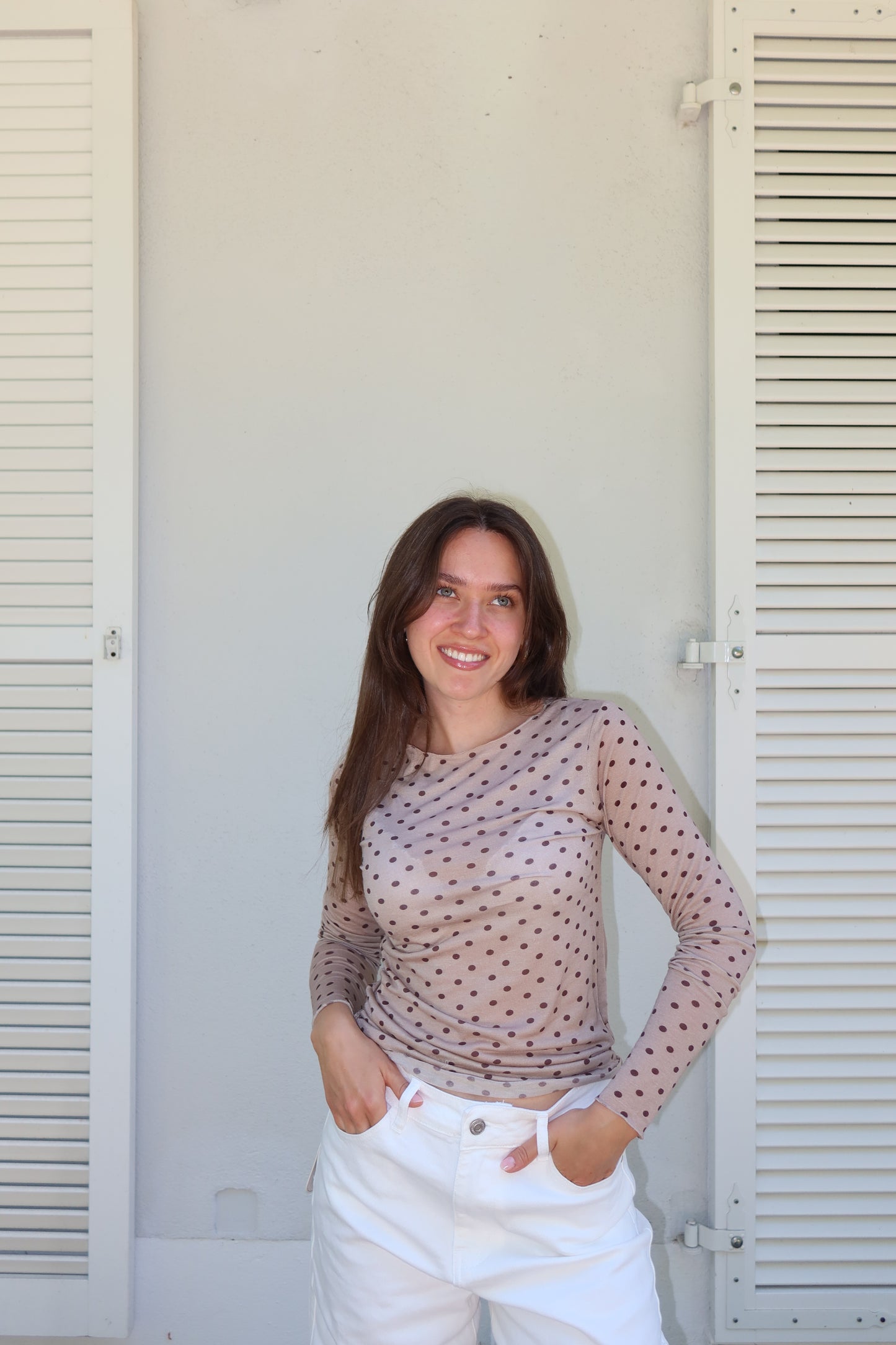 Dots Longsleeve - Taupe