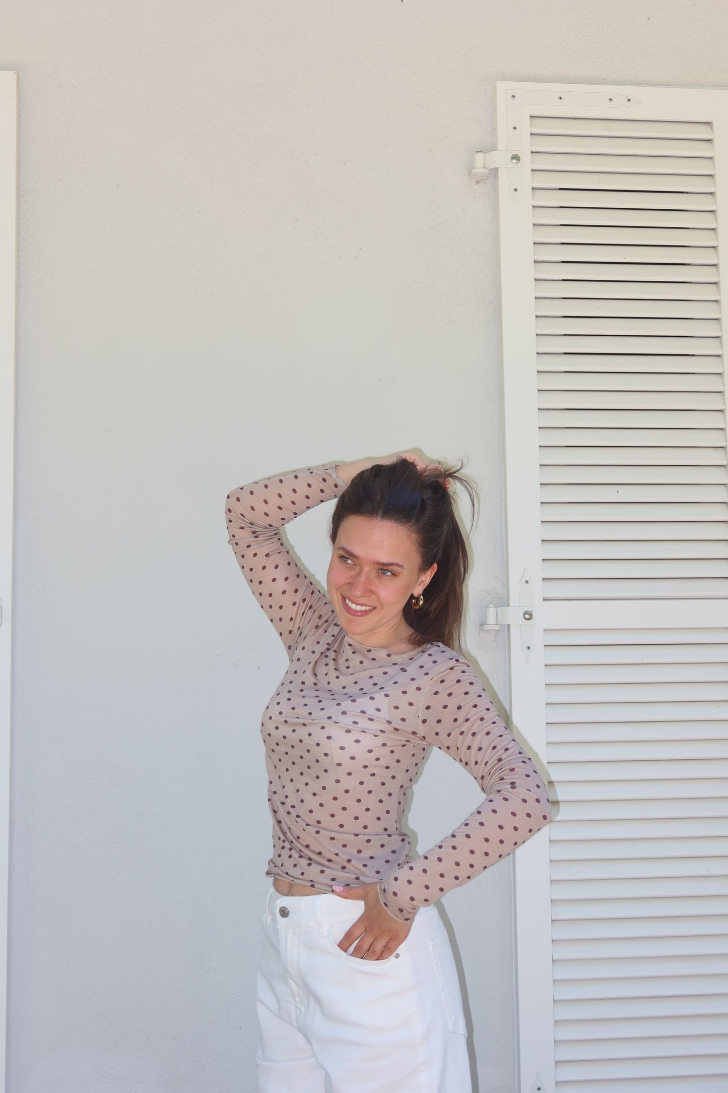 Dots Longsleeve - Taupe