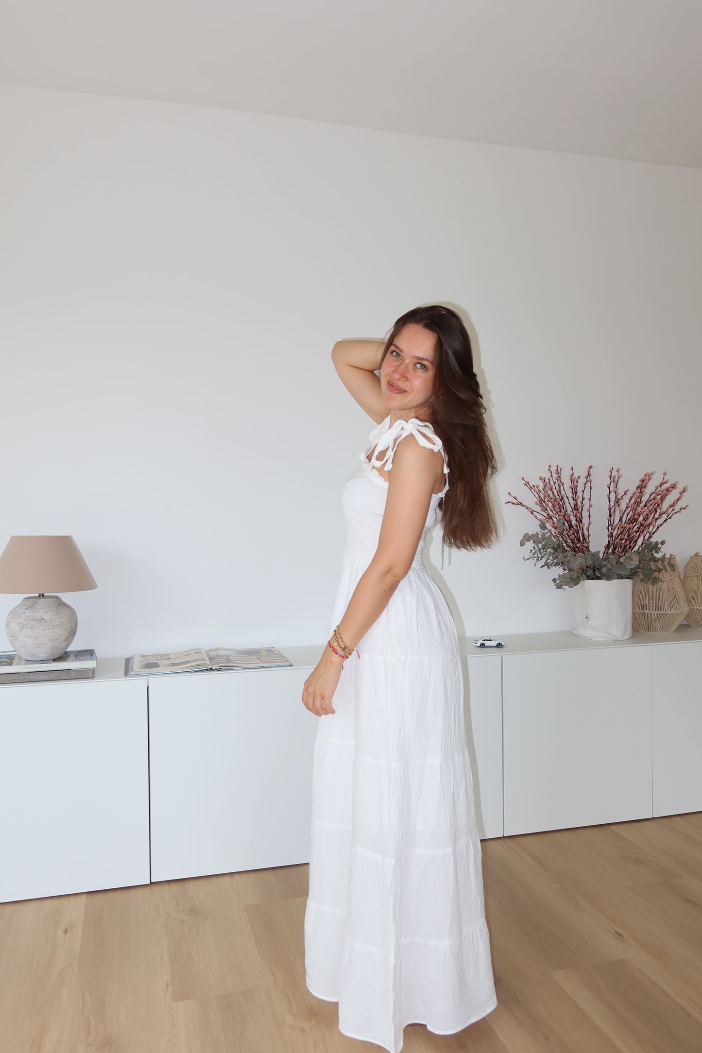 Musselin Maxikleid - White