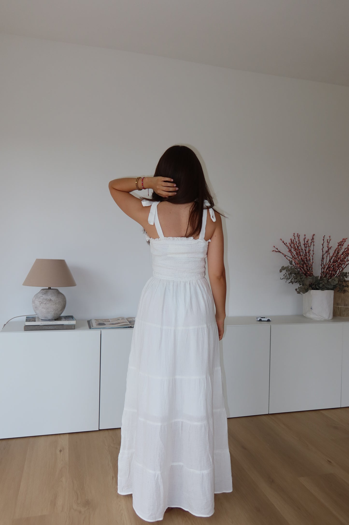 Musselin Maxikleid - White
