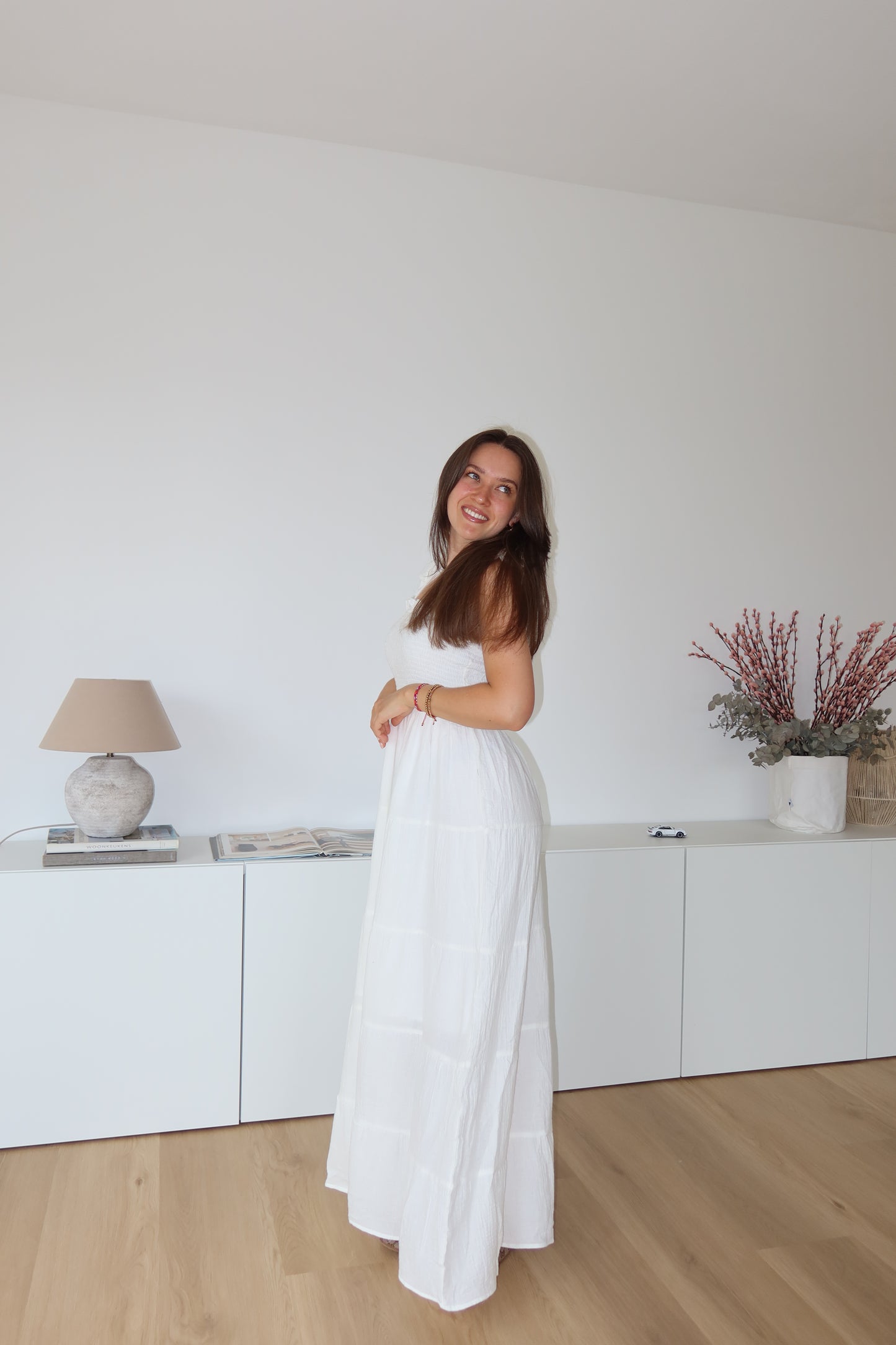 Musselin Maxikleid - White