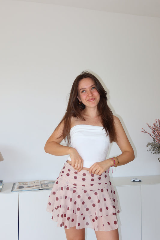 Polka dot Skort - Beige/Coffee