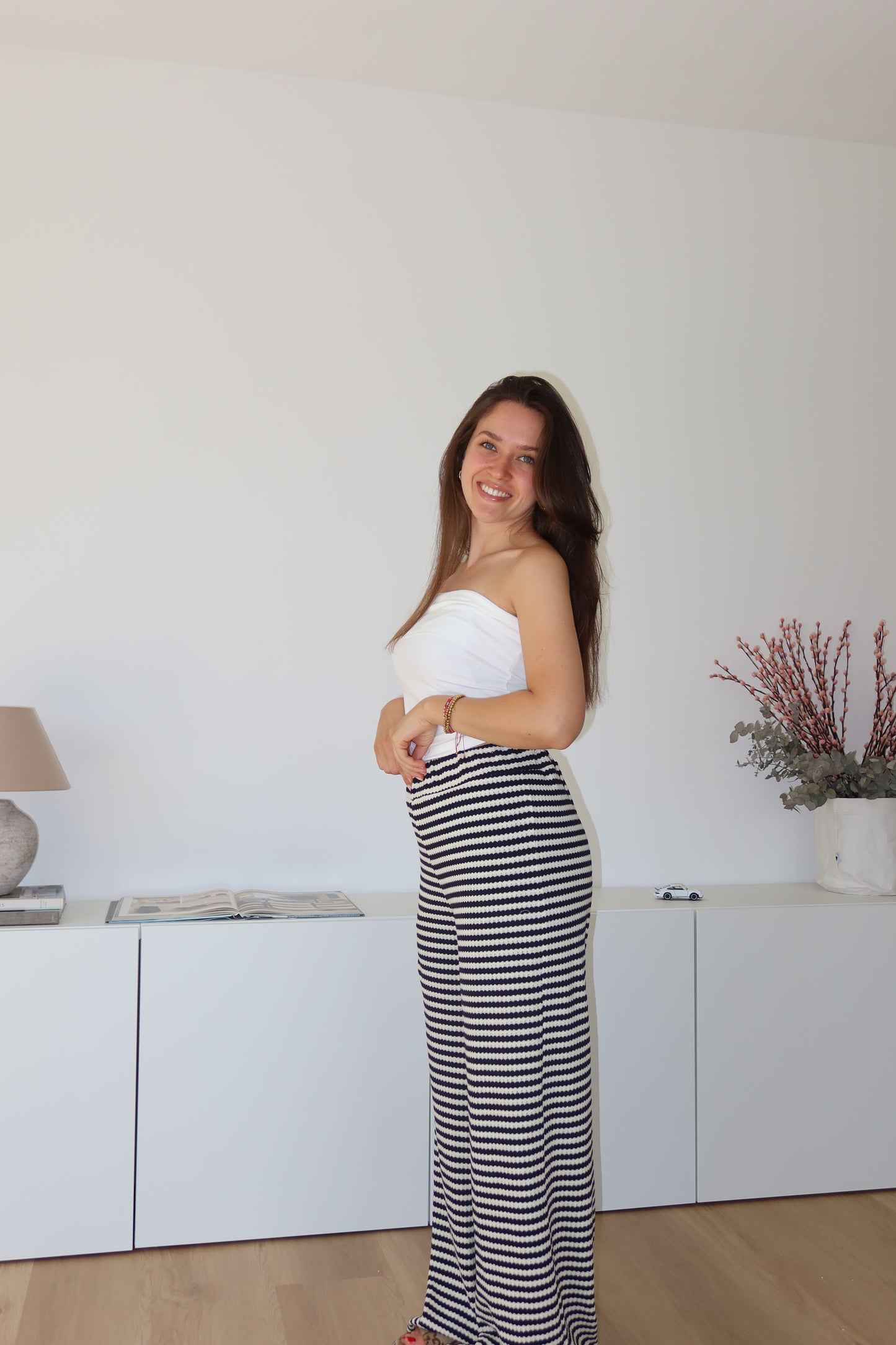 striped pants - White/Black