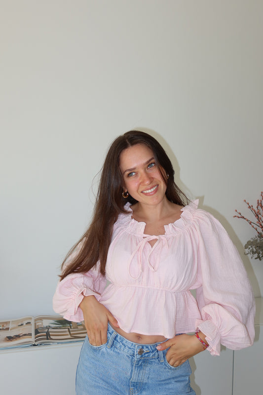 Musselin Bluse Volant - Blossom