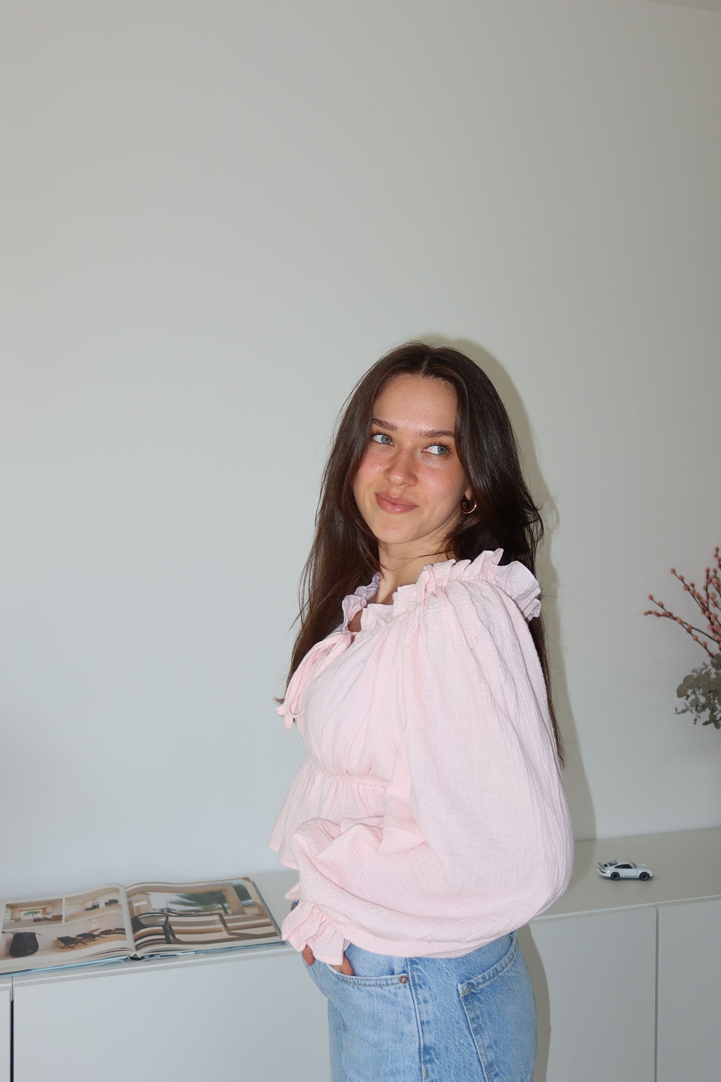 Musselin Bluse Volant - Blossom